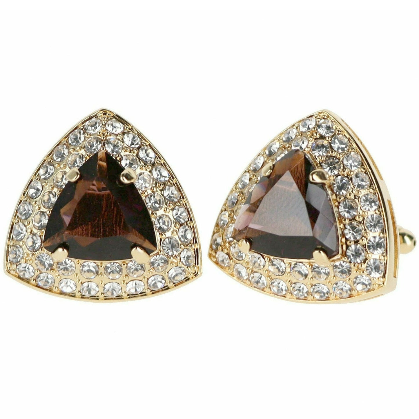 Vittorio Vico Triangular Crystal Diamond Set Cufflinks (CL 72XX)