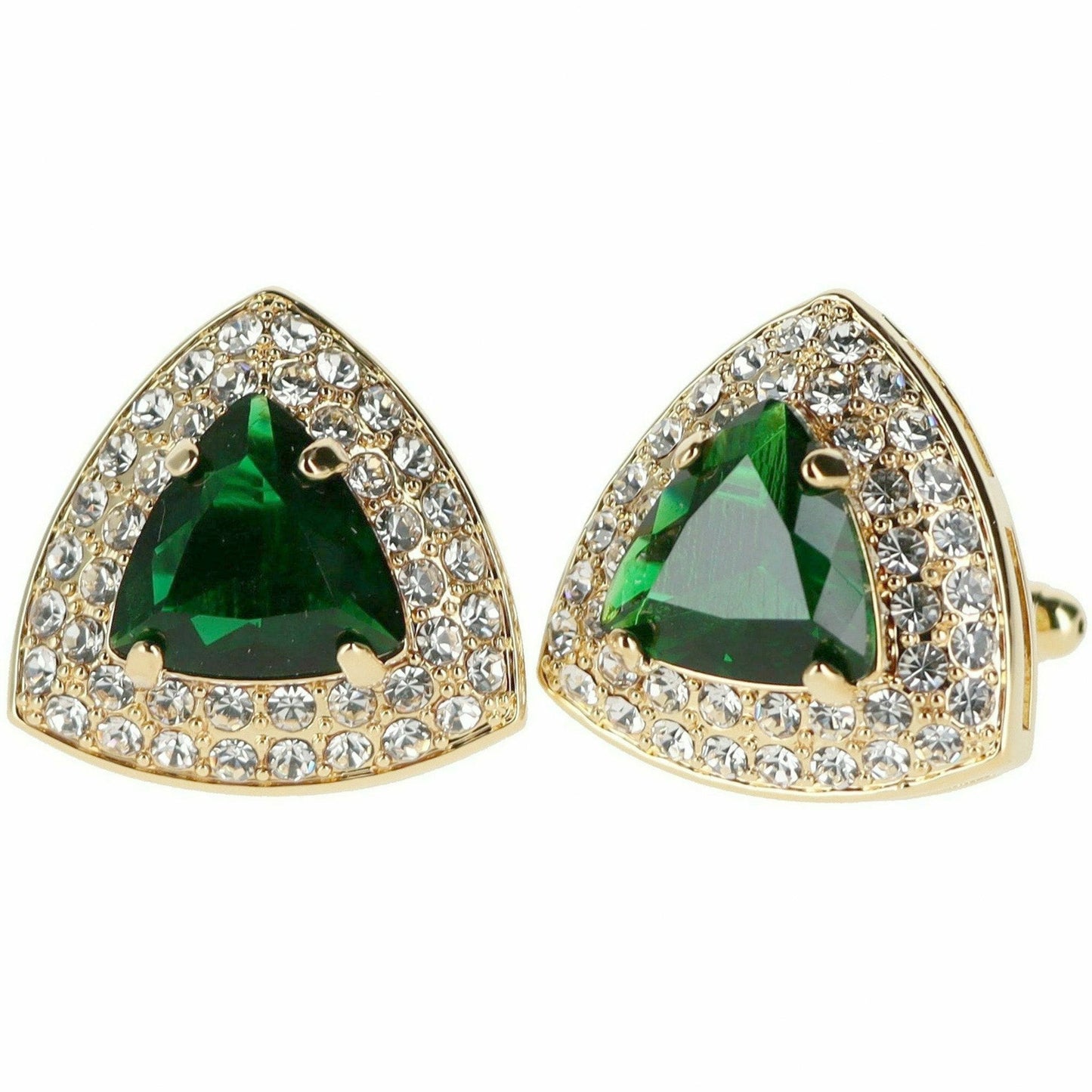 Vittorio Vico Triangular Crystal Diamond Set Cufflinks (CL 72XX)