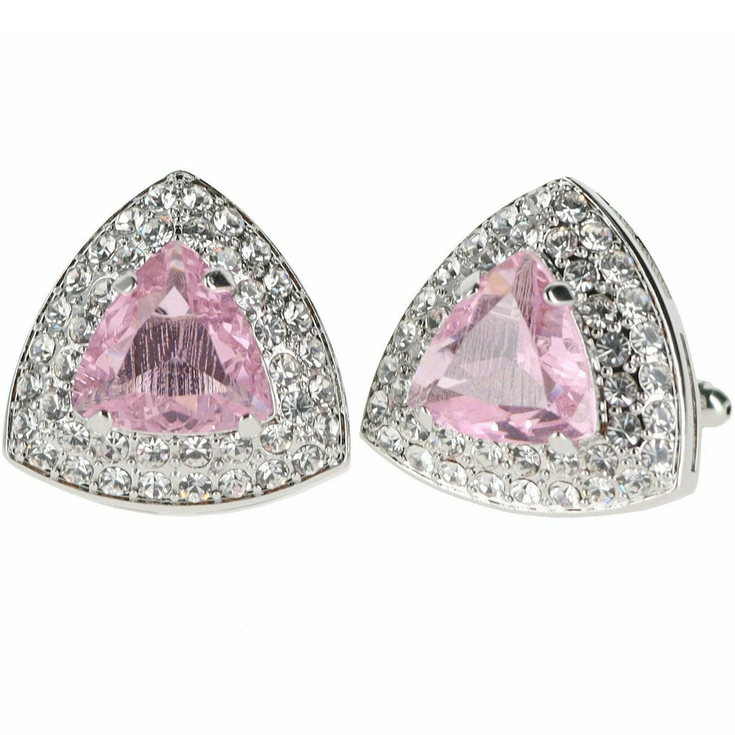 Vittorio Vico Triangular Crystal Diamond Set Cufflinks (CL 72XX)