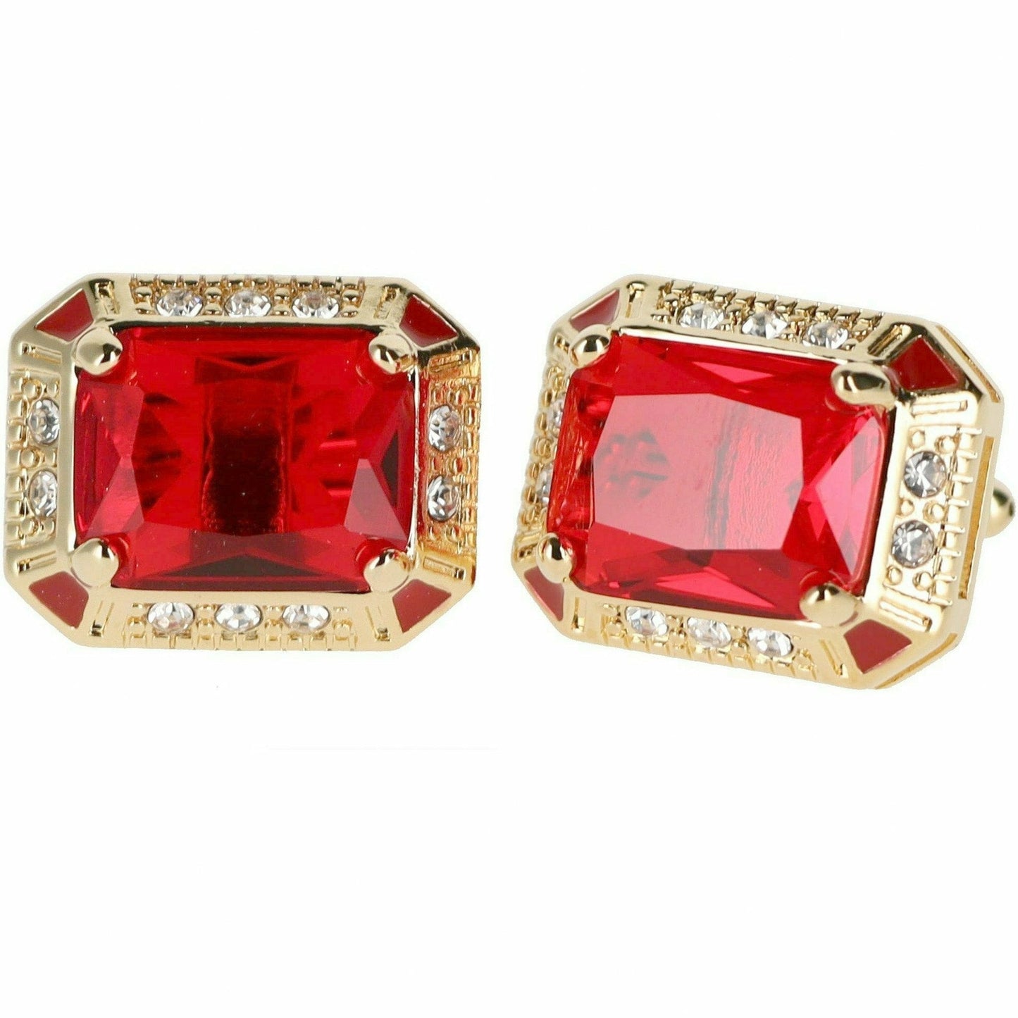 Vittorio Vico Big Rectangular Colored Crystal Cufflinks (CL73XX)