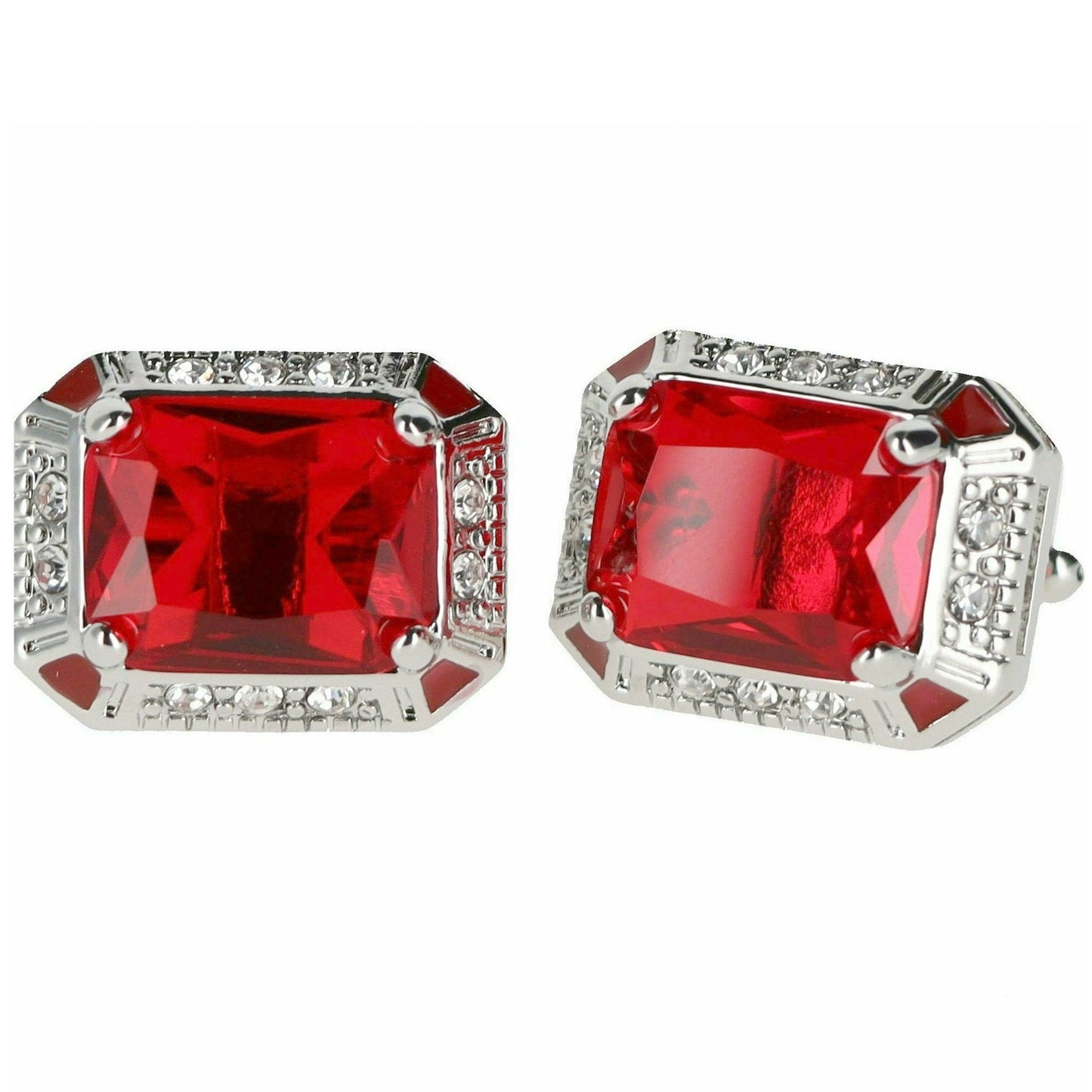 Vittorio Vico Big Rectangular Colored Crystal Cufflinks (CL73XX)