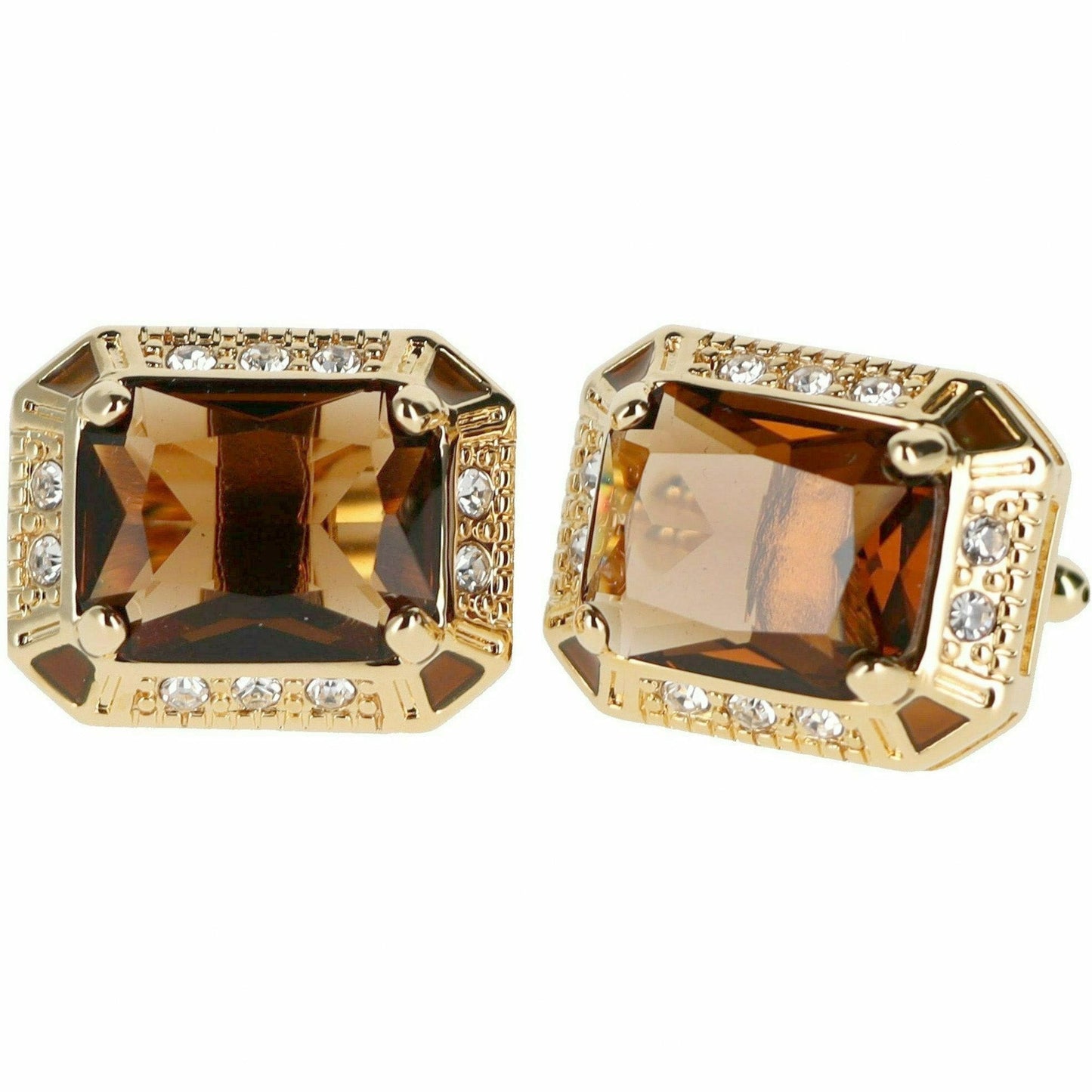 Vittorio Vico Big Rectangular Colored Crystal Cufflinks (CL73XX)