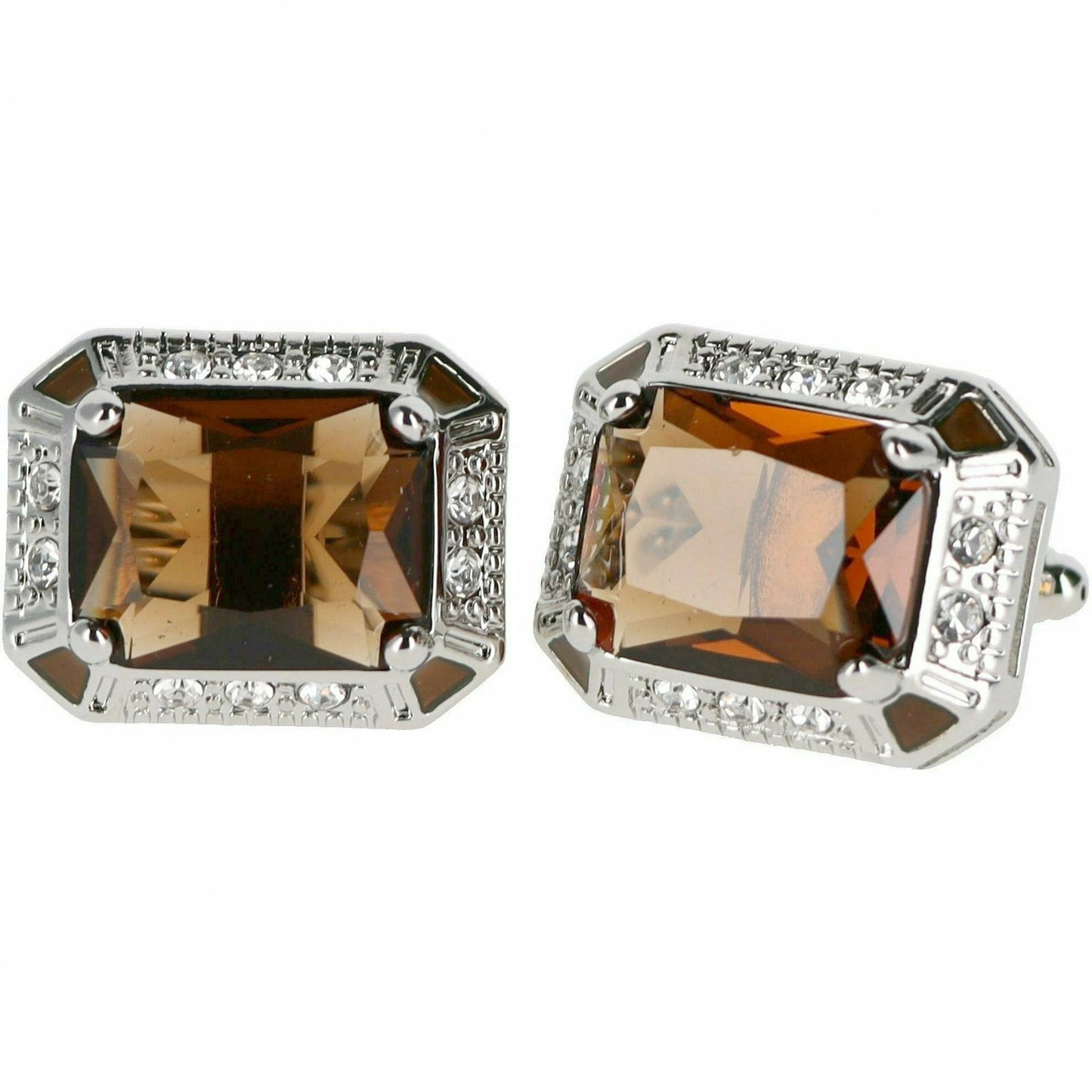 Vittorio Vico Big Rectangular Colored Crystal Cufflinks (CL73XX)