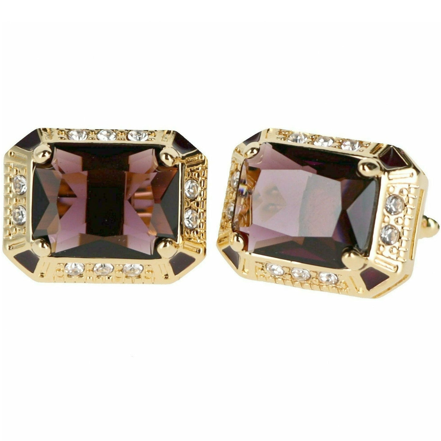 Vittorio Vico Big Rectangular Colored Crystal Cufflinks (CL73XX)