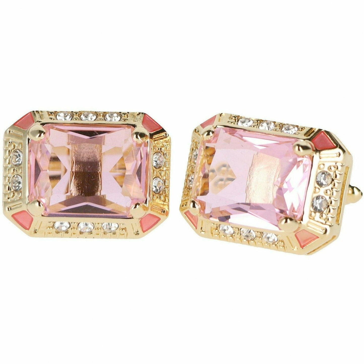 Vittorio Vico Big Rectangular Colored Crystal Cufflinks (CL73XX)