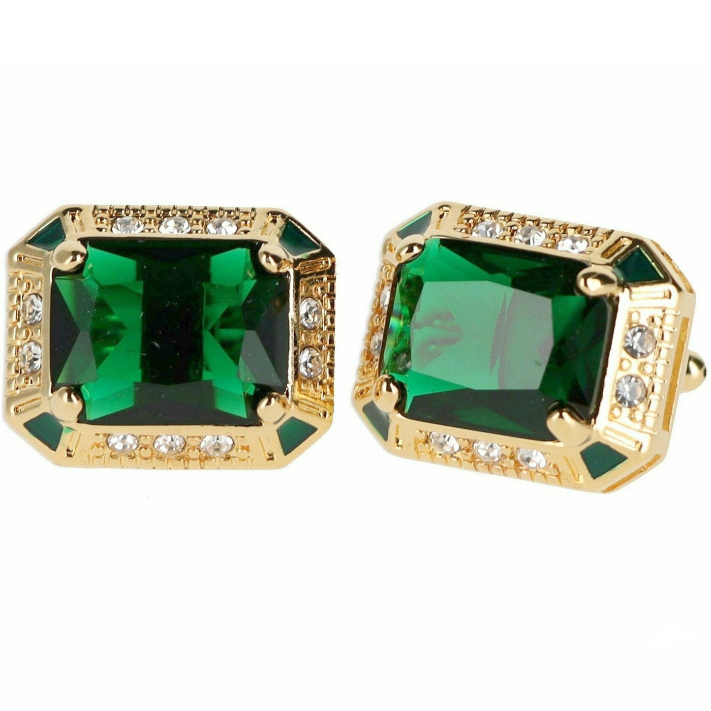 Vittorio Vico Big Rectangular Colored Crystal Cufflinks (CL73XX)