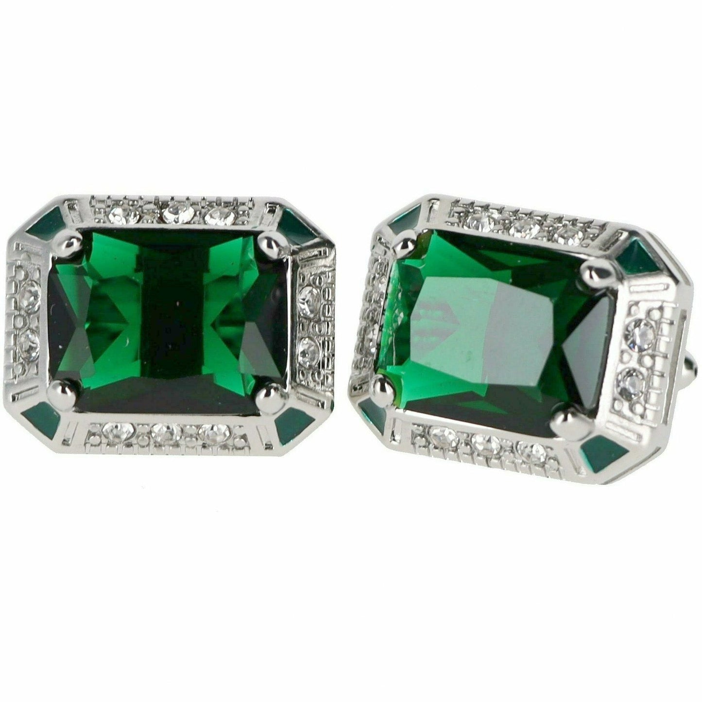 Vittorio Vico Big Rectangular Colored Crystal Cufflinks (CL73XX)