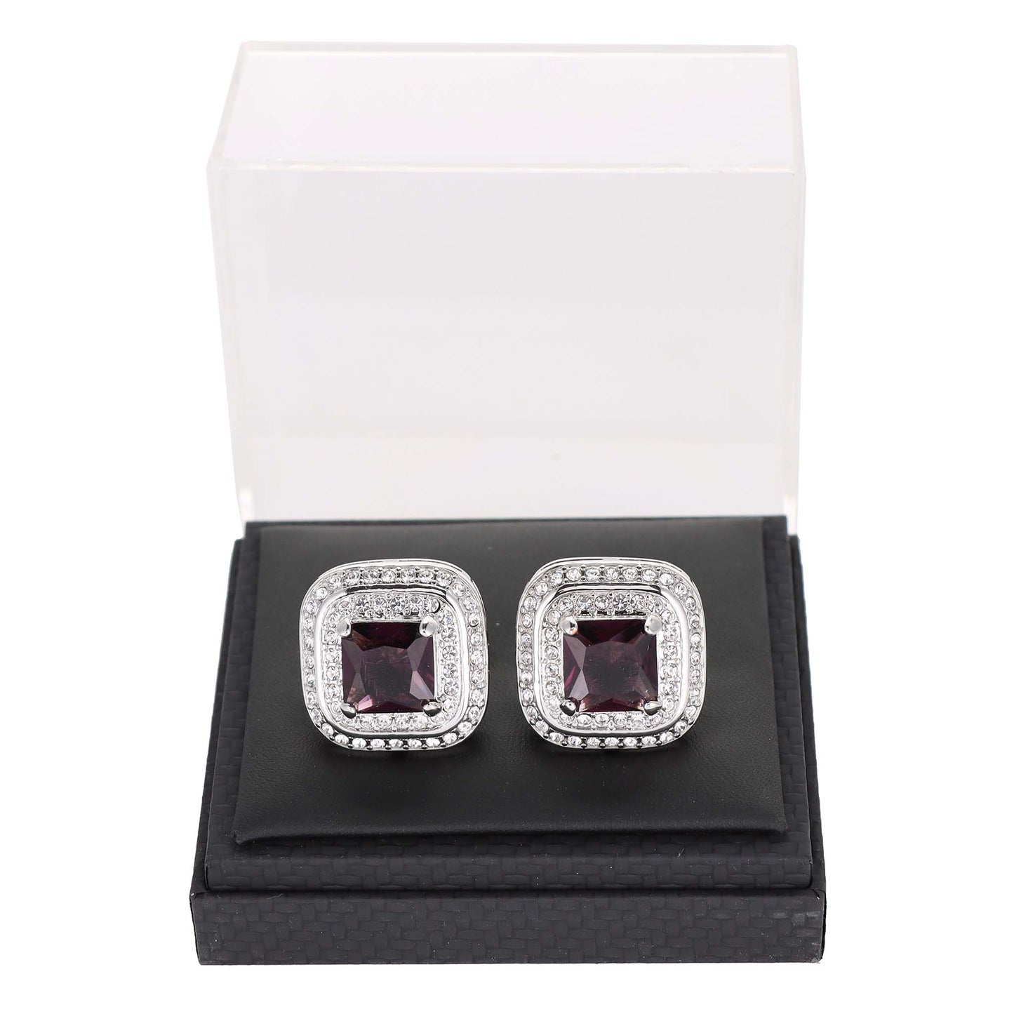 Vittorio Vico Square Colored Crystal Double Diamond Set Cufflinks (CL 75XX)