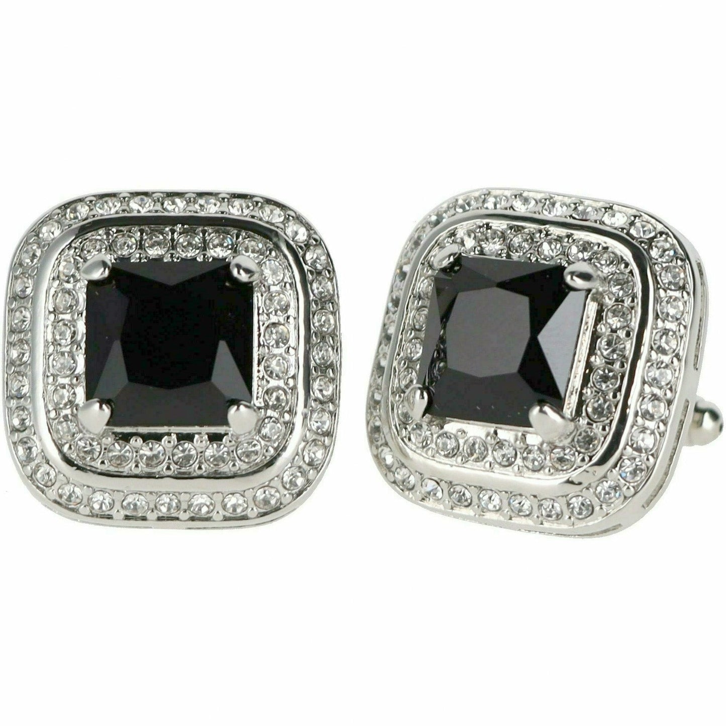 Vittorio Vico Square Colored Crystal Double Diamond Set Cufflinks (CL 75XX)