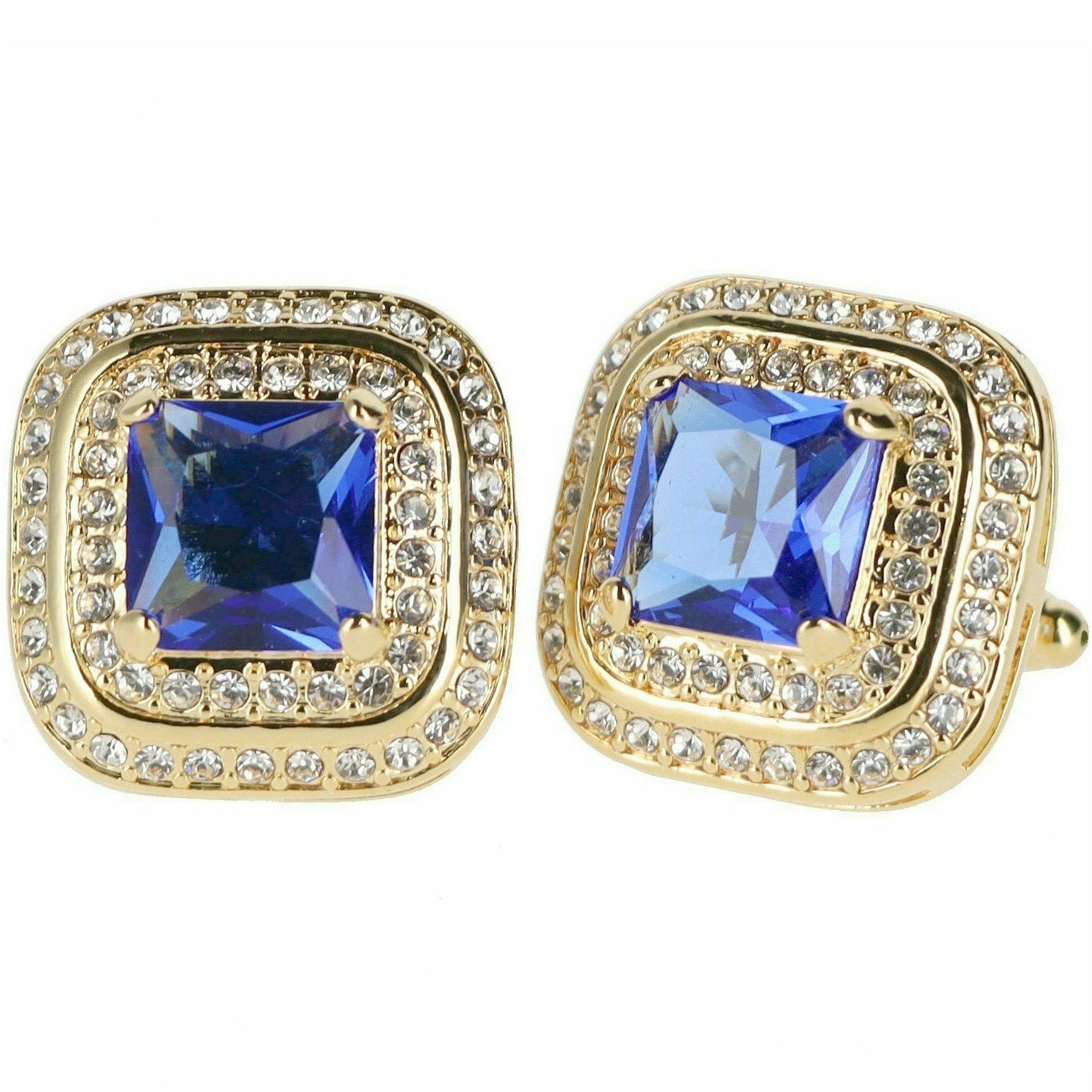 Vittorio Vico Square Colored Crystal Double Diamond Set Cufflinks (CL 75XX)