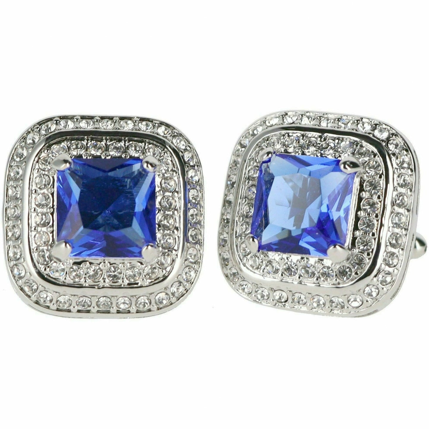 Vittorio Vico Square Colored Crystal Double Diamond Set Cufflinks (CL 75XX)