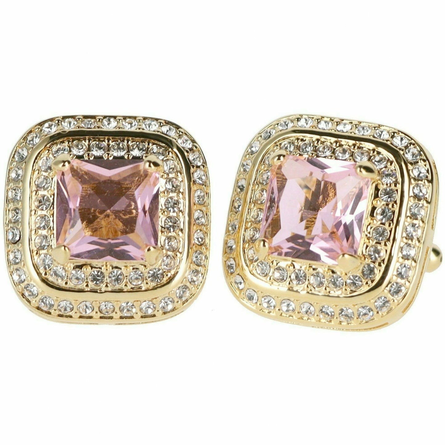 Vittorio Vico Square Colored Crystal Double Diamond Set Cufflinks (CL 75XX)