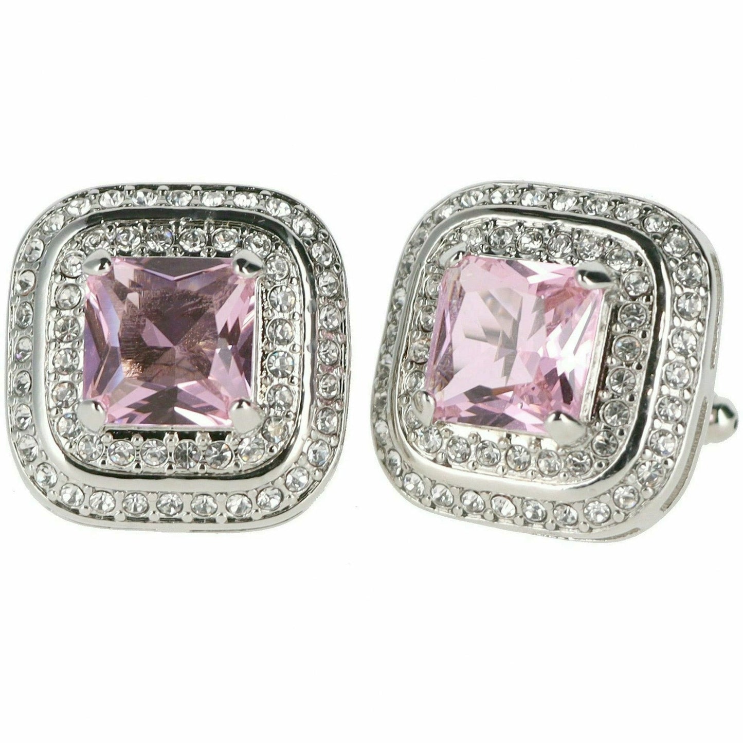 Vittorio Vico Square Colored Crystal Double Diamond Set Cufflinks (CL 75XX)