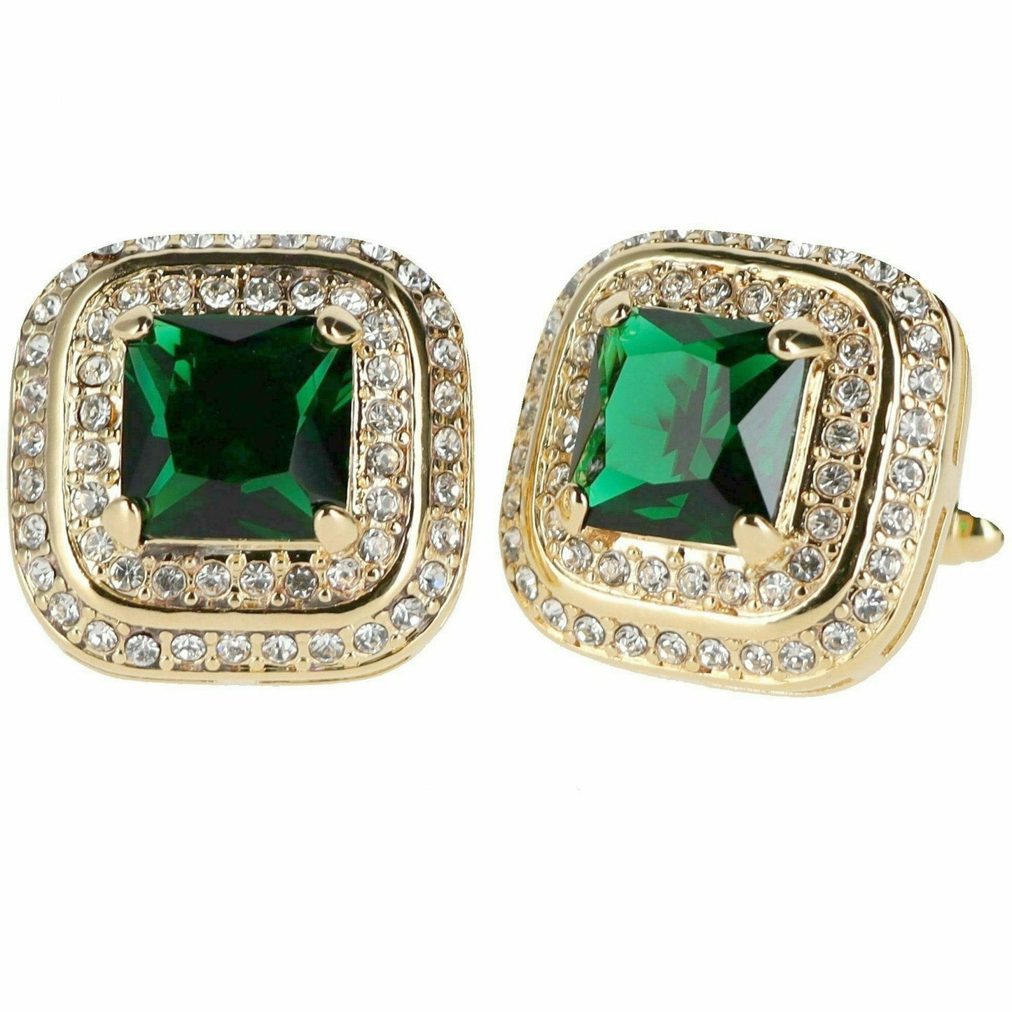 Vittorio Vico Square Colored Crystal Double Diamond Set Cufflinks (CL 75XX)