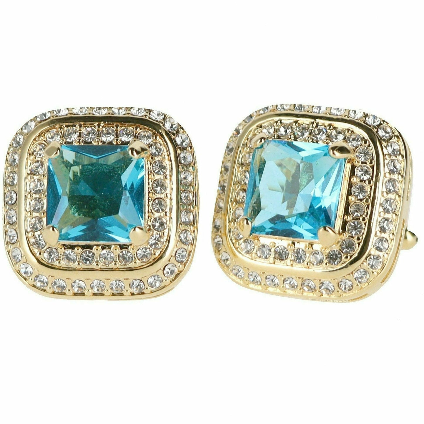 Vittorio Vico Square Colored Crystal Double Diamond Set Cufflinks (CL 75XX)