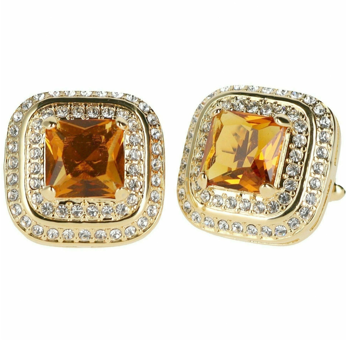 Vittorio Vico Square Colored Crystal Double Diamond Set Cufflinks (CL 75XX)