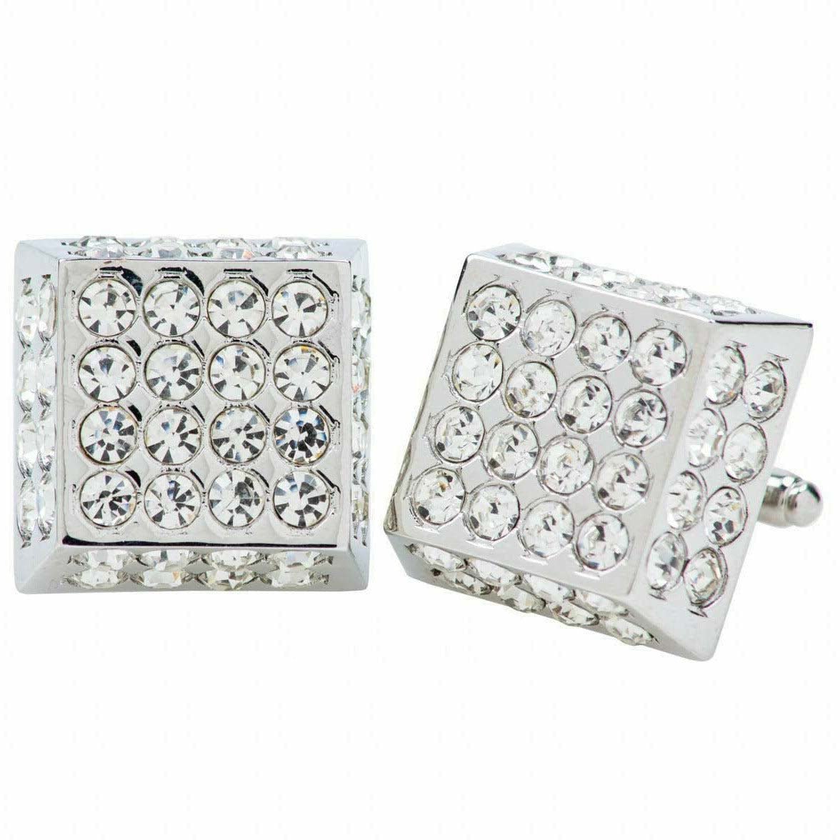 Vittorio Vico Square Studded Colored Crystal Cufflinks  (CL 76XX)