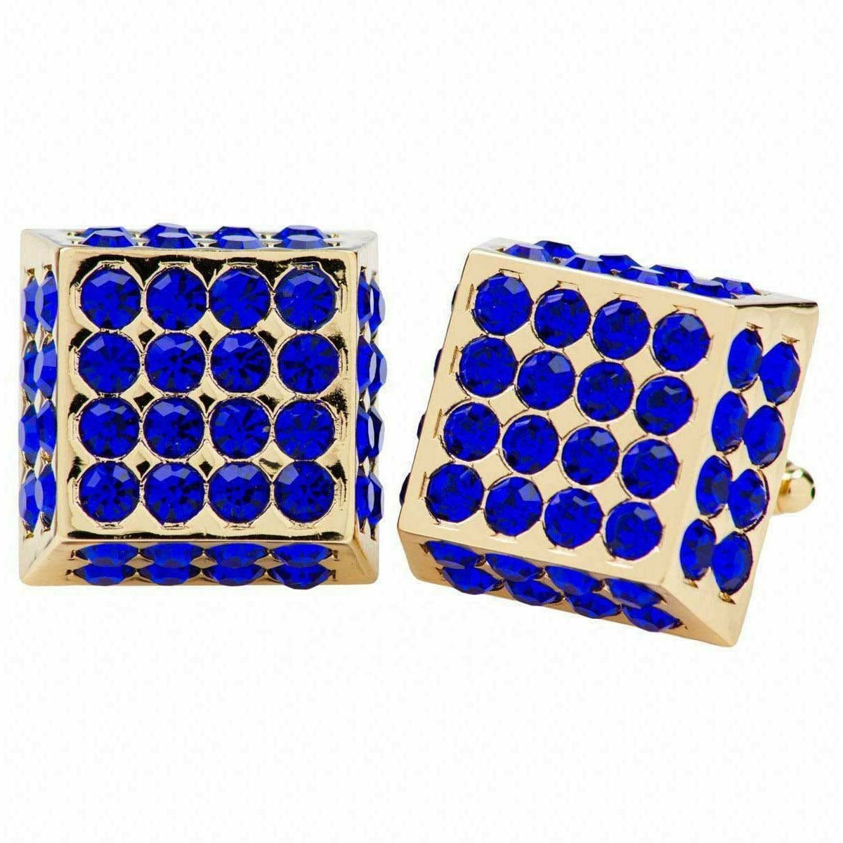 Vittorio Vico Square Studded Colored Crystal Cufflinks  (CL 76XX)