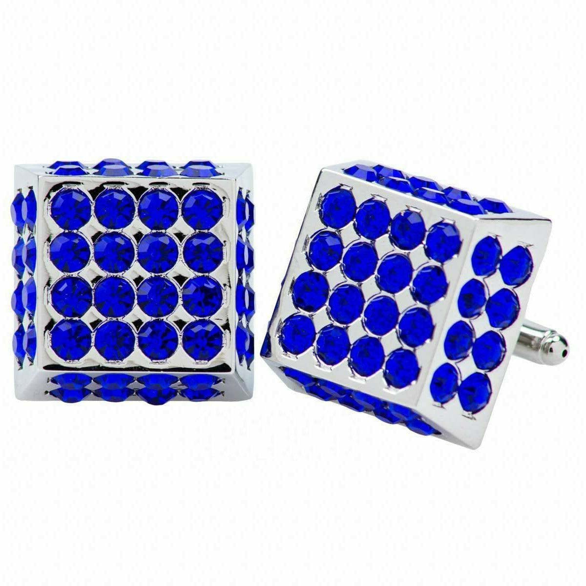 Vittorio Vico Square Studded Colored Crystal Cufflinks  (CL 76XX)