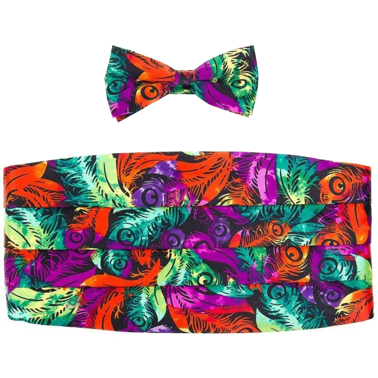 Vittorio Farina Mardi Gras Cummerbund and Bow Tie Set