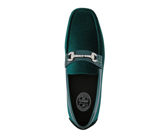 Amali Bling Green Men's Smoking Driving Moccasin/Dress Shoe