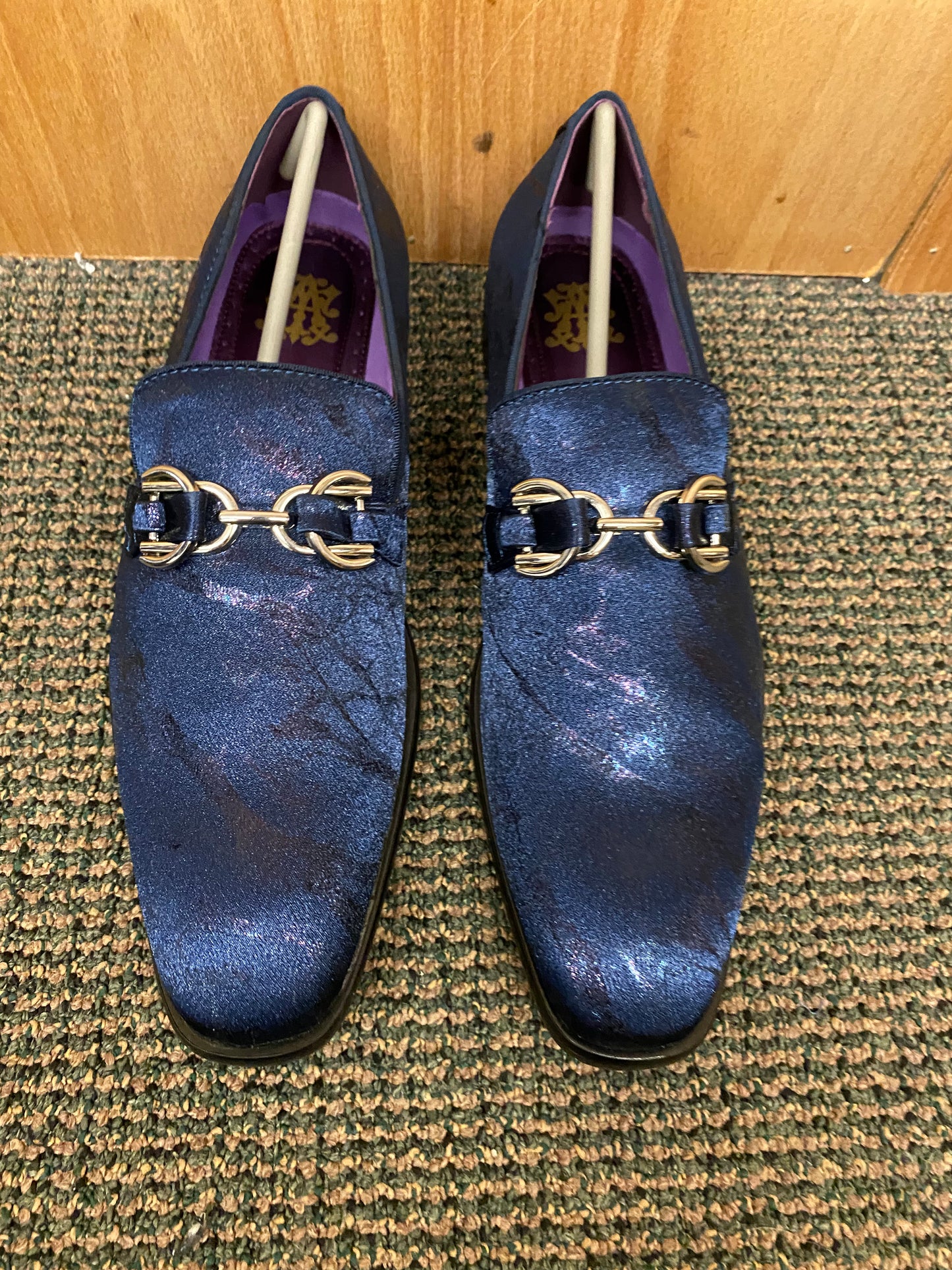 After Midnite Navy Blue Smoking Slip-on Dress Shoes