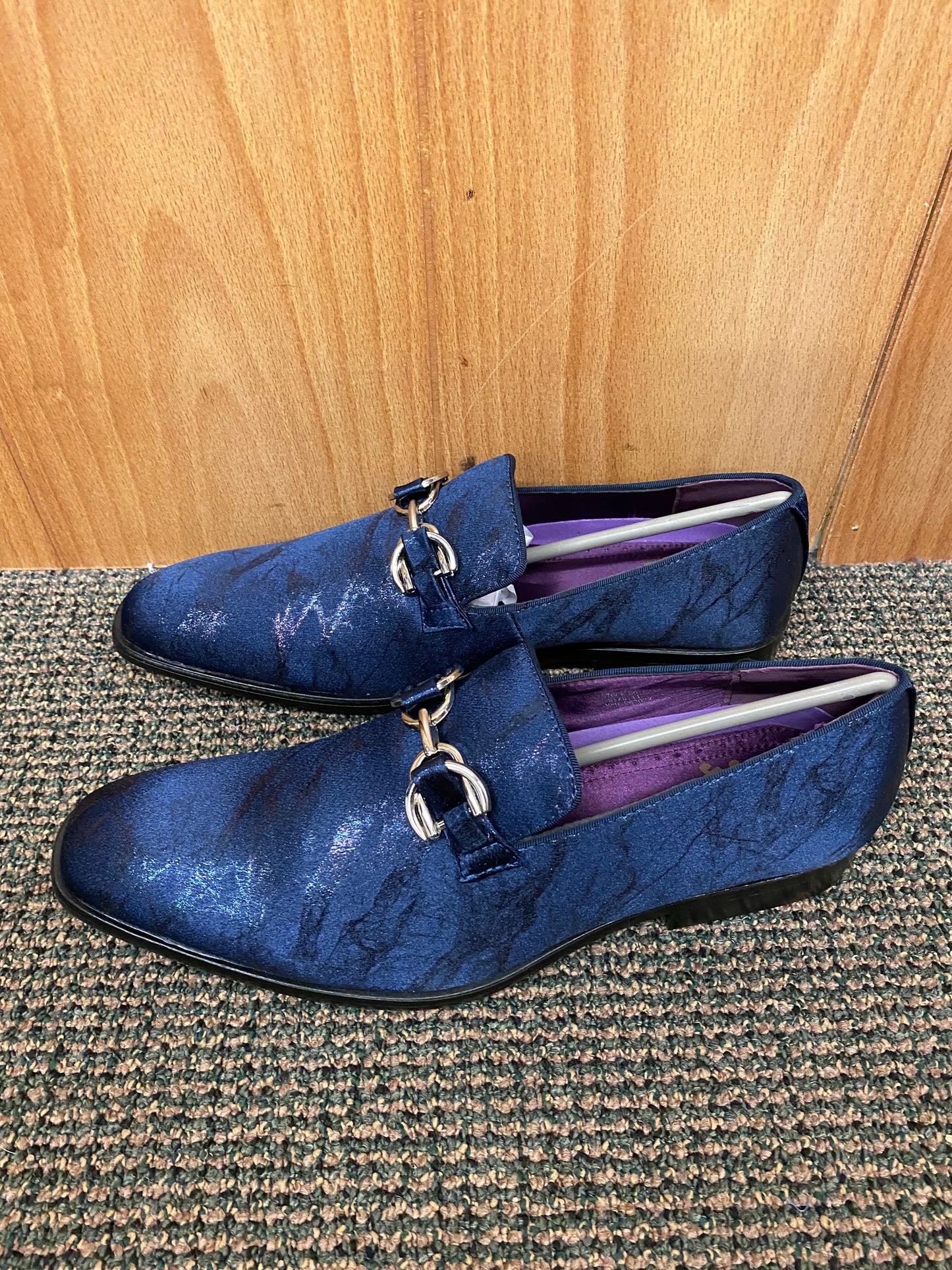 After Midnite Navy Blue Smoking Slip-on Dress Shoes