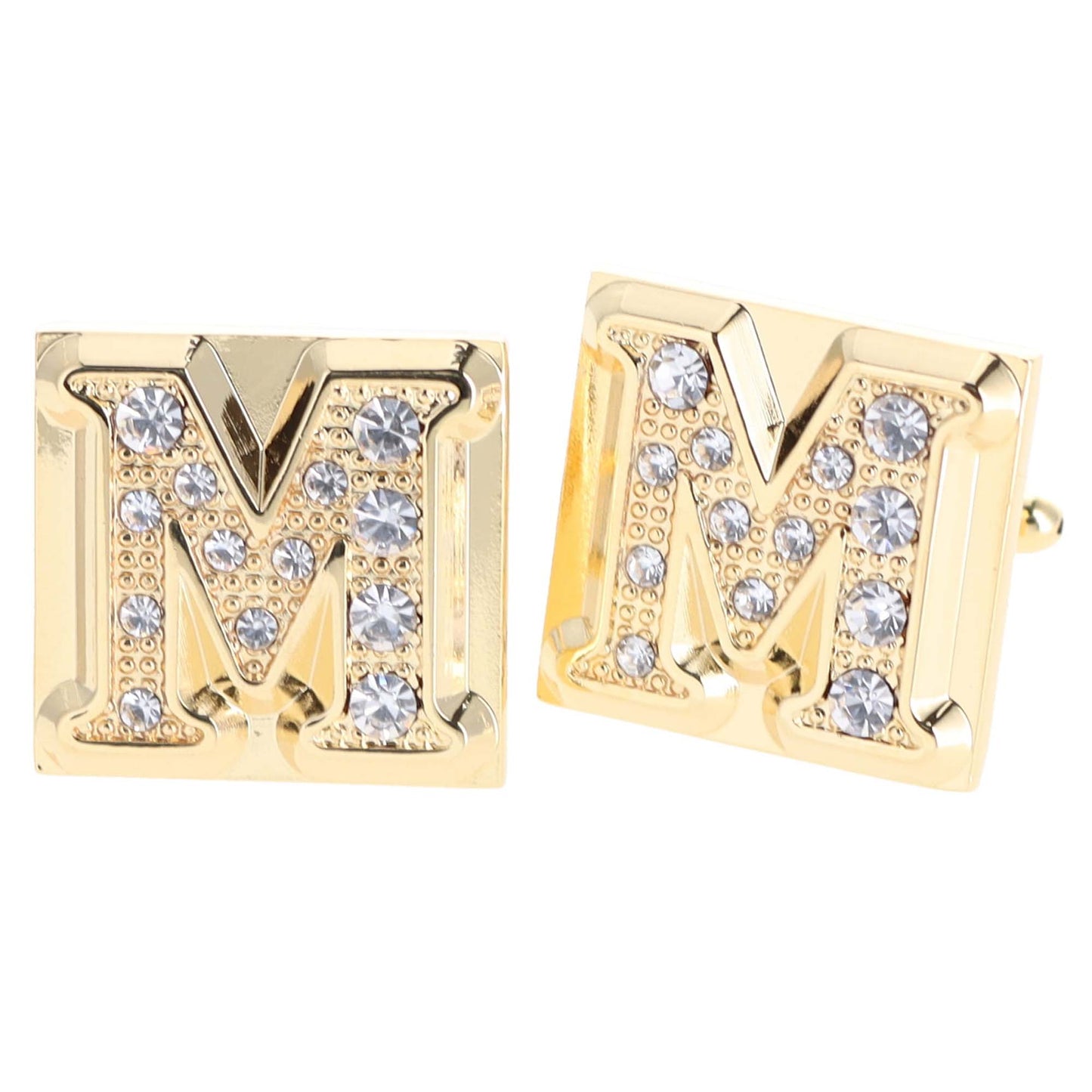 Vittorio Vico Rhinestone Initial Cufflinks: A to Z