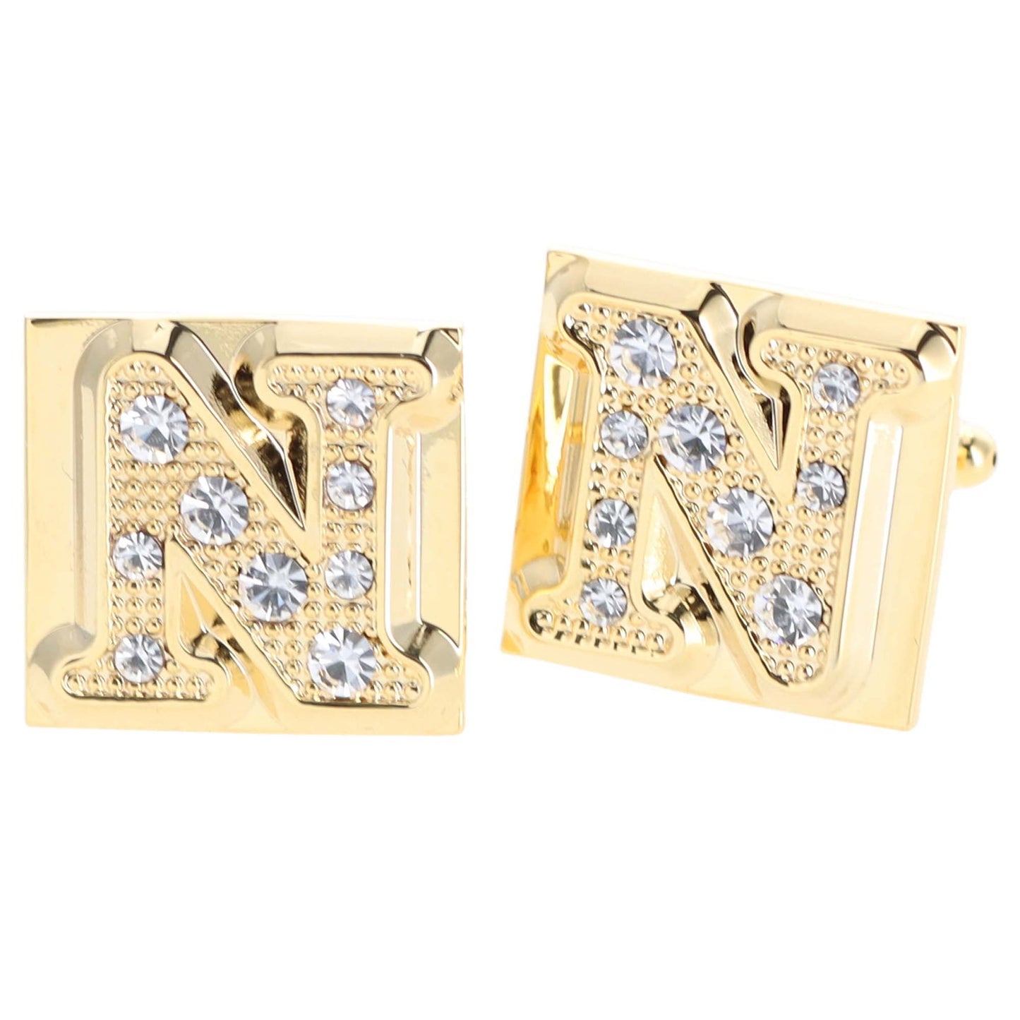 Vittorio Vico Rhinestone Initial Cufflinks: A to Z