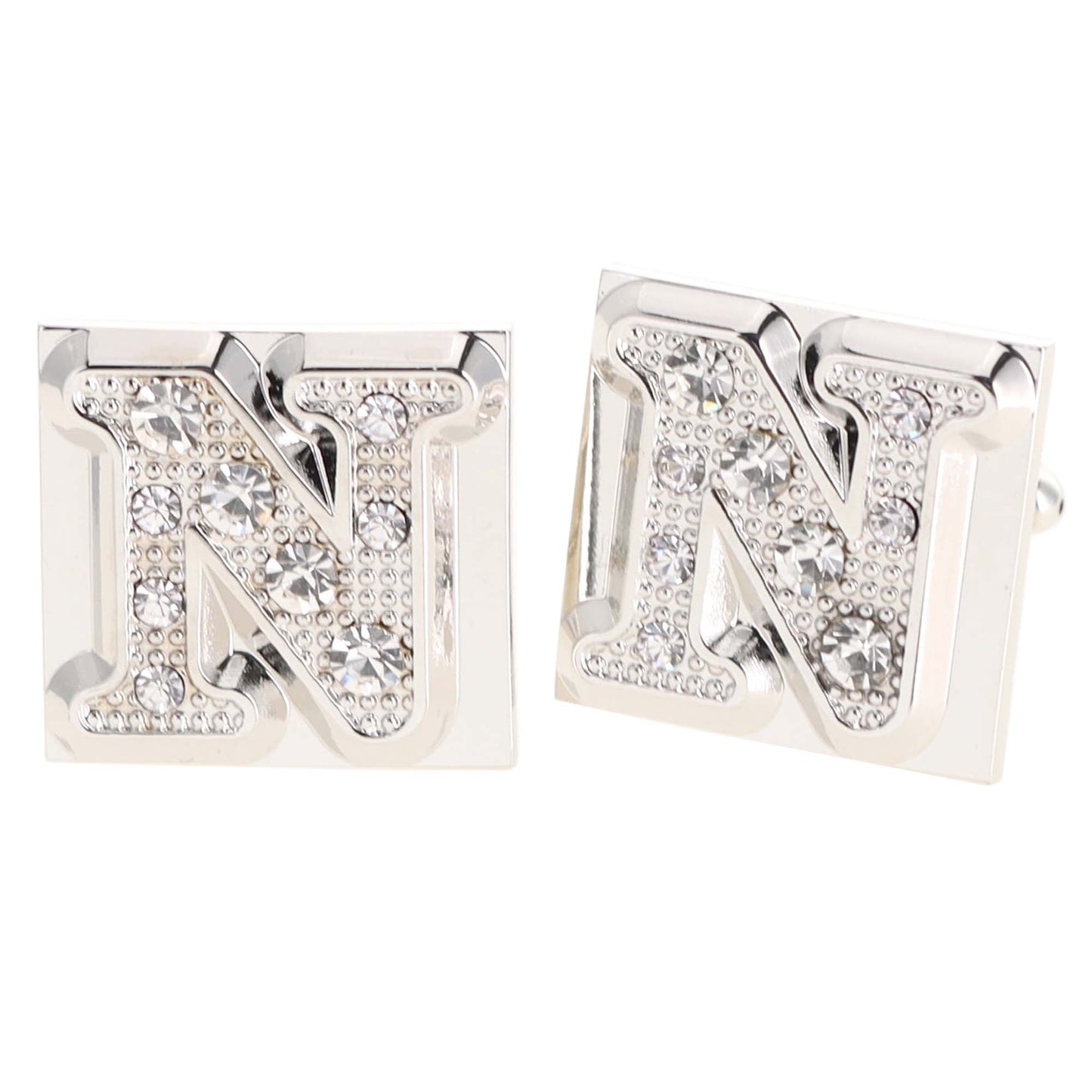 Vittorio Vico Rhinestone Initial Cufflinks: A to Z