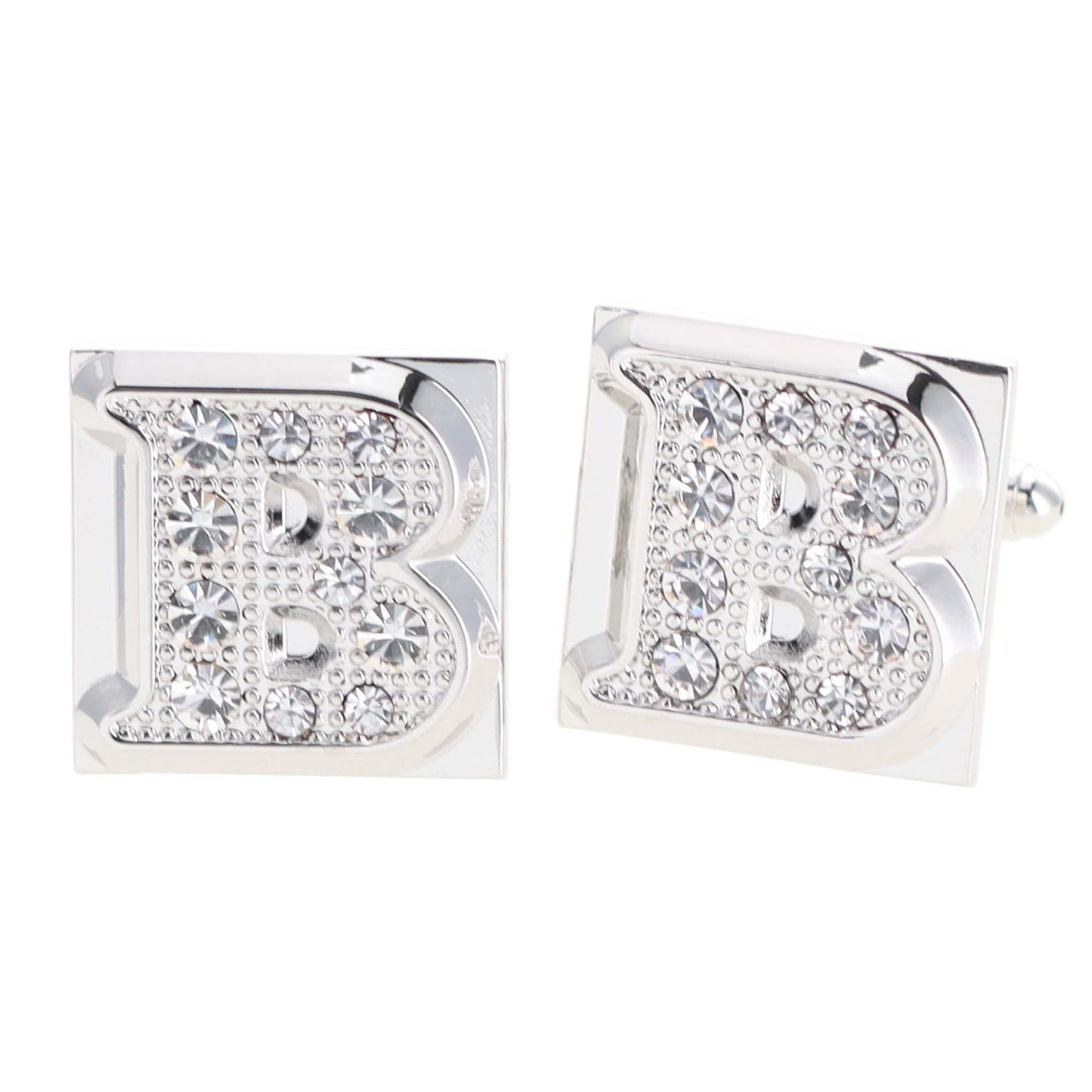 Vittorio Vico Rhinestone Initial Cufflinks: A to Z