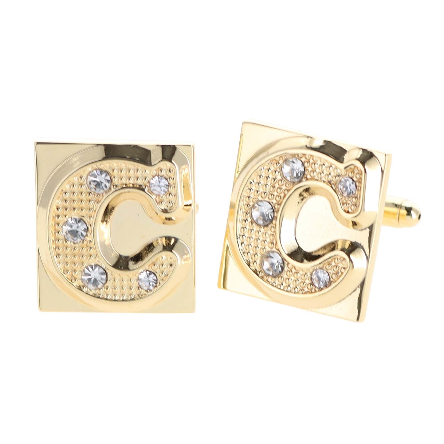 Vittorio Vico Rhinestone Initial Cufflinks: A to Z