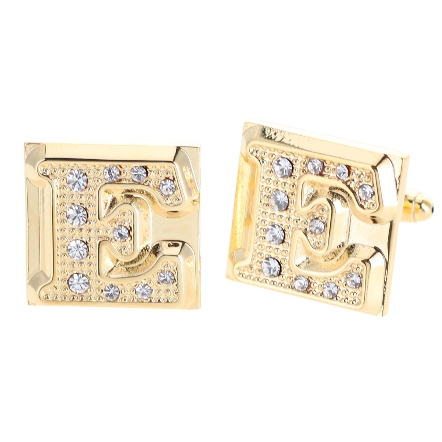 Vittorio Vico Rhinestone Initial Cufflinks: A to Z