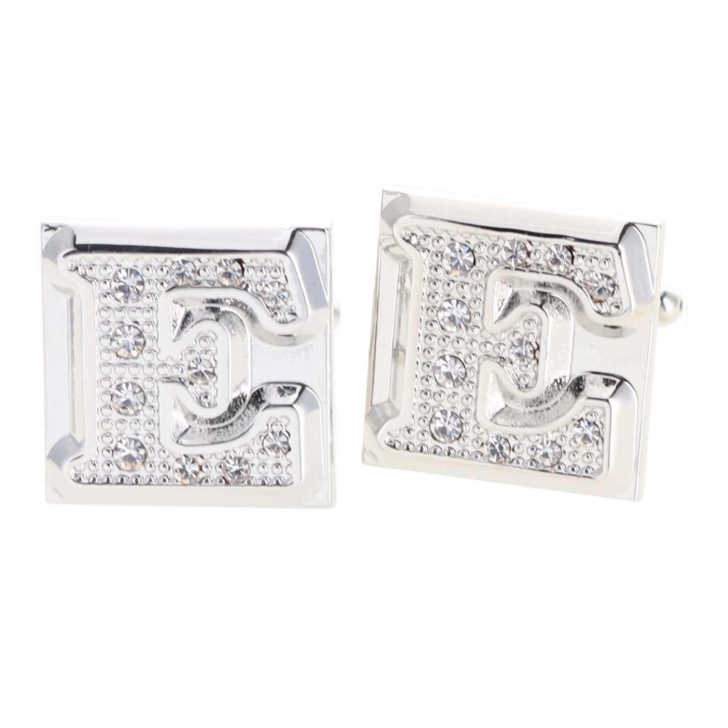 Vittorio Vico Rhinestone Initial Cufflinks: A to Z