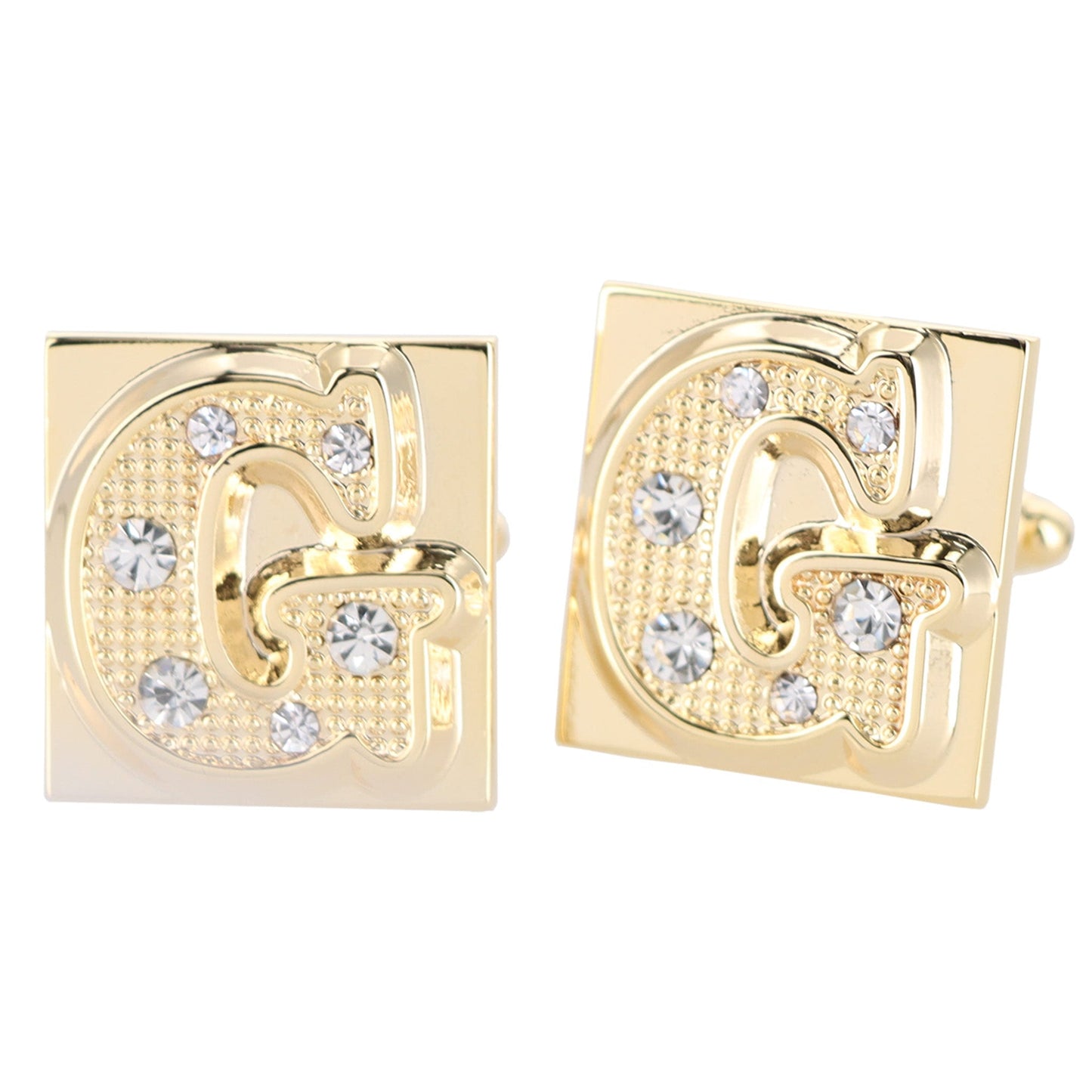 Vittorio Vico Rhinestone Initial Cufflinks: A to Z