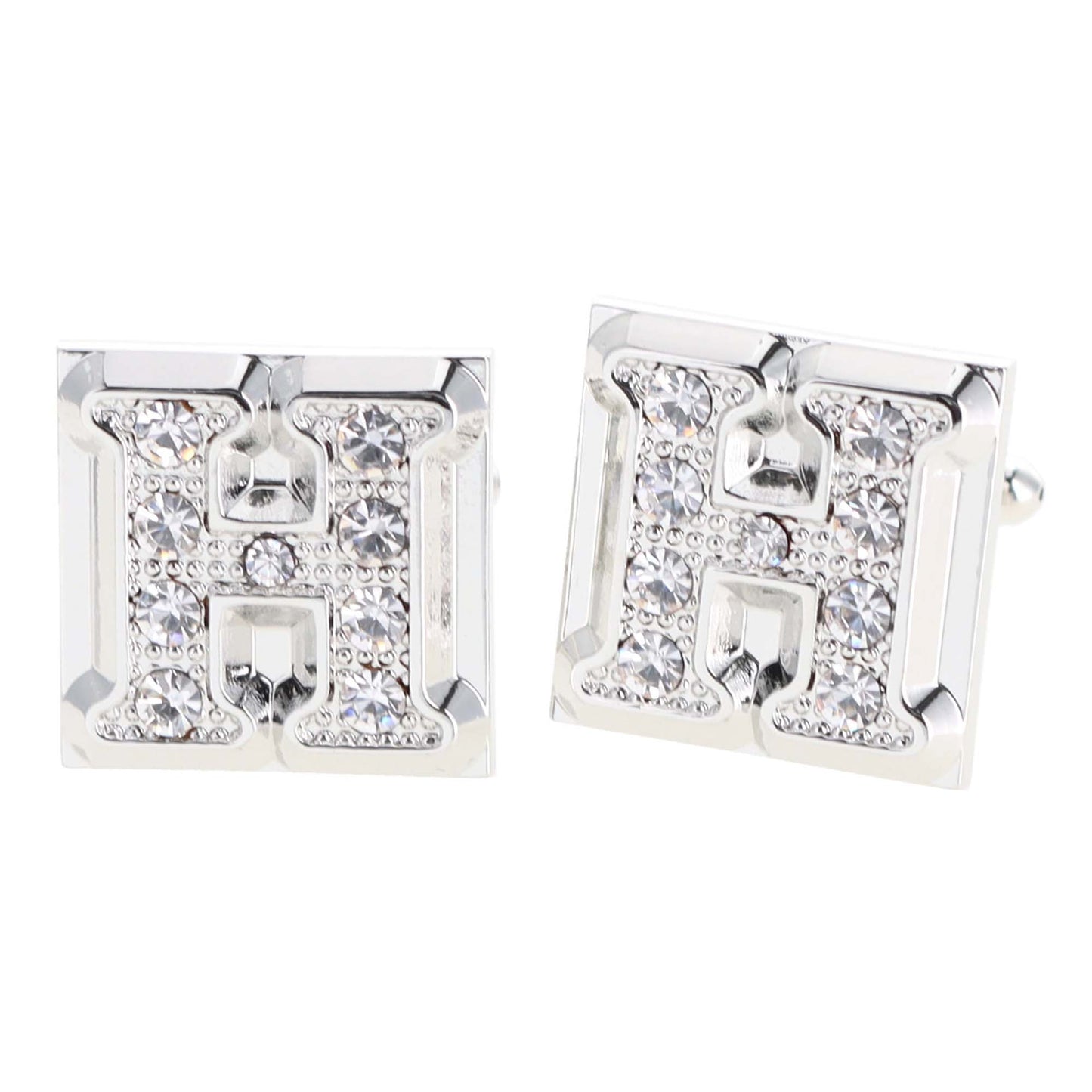 Vittorio Vico Rhinestone Initial Cufflinks: A to Z