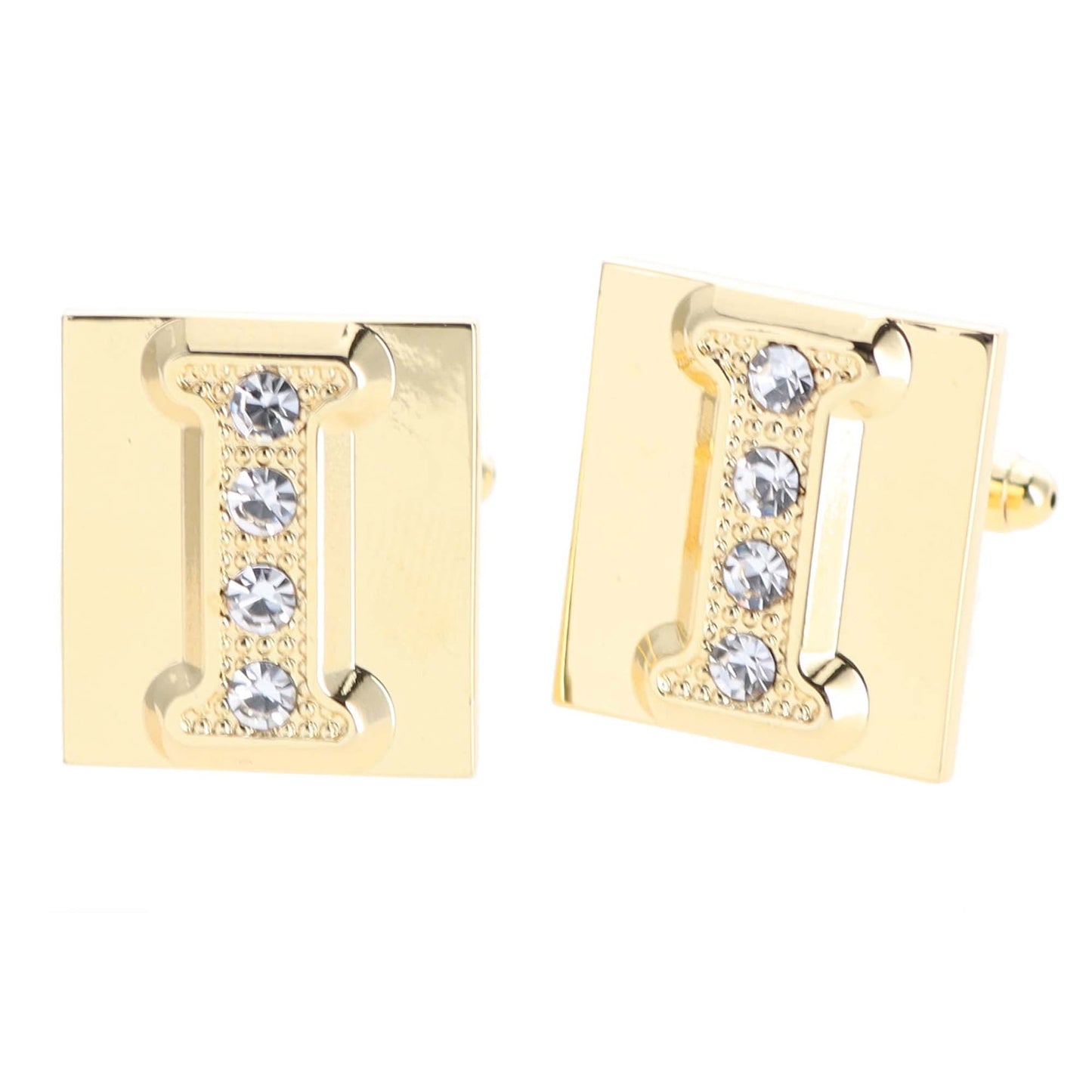 Vittorio Vico Rhinestone Initial Cufflinks: A to Z