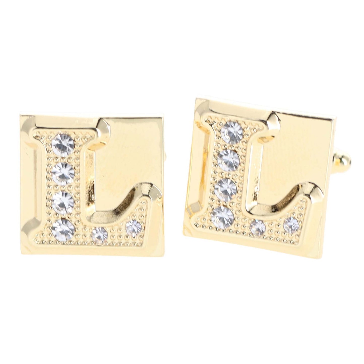 Vittorio Vico Rhinestone Initial Cufflinks: A to Z