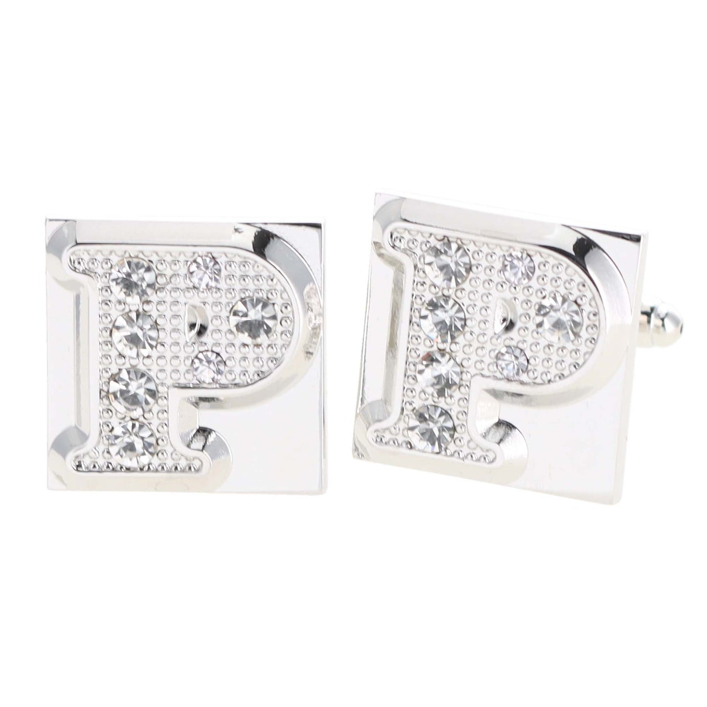 Vittorio Vico Rhinestone Initial Cufflinks: A to Z