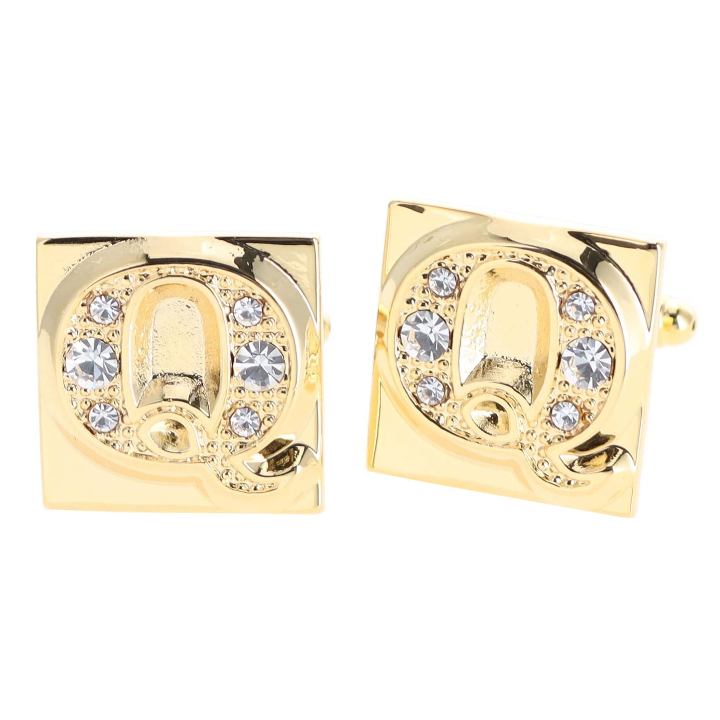 Vittorio Vico Rhinestone Initial Cufflinks: A to Z