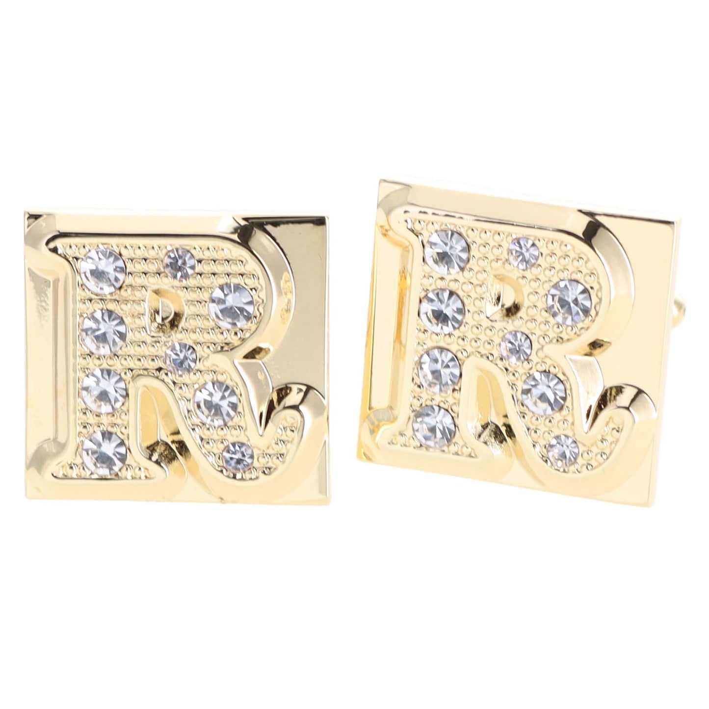 Vittorio Vico Rhinestone Initial Cufflinks: A to Z