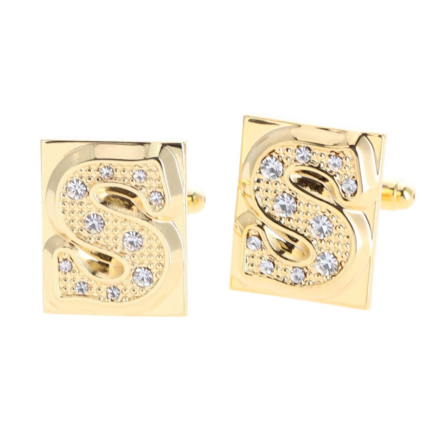 Vittorio Vico Rhinestone Initial Cufflinks: A to Z