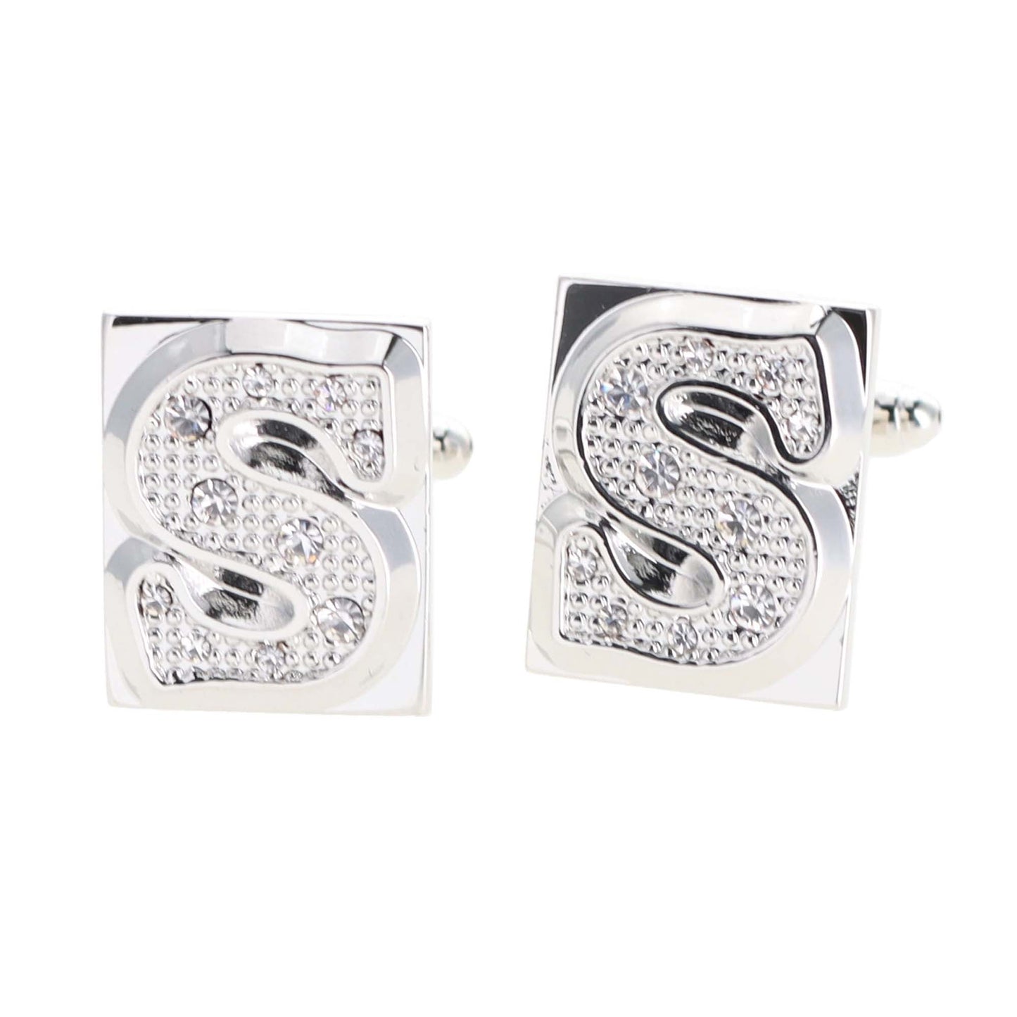 Vittorio Vico Rhinestone Initial Cufflinks: A to Z