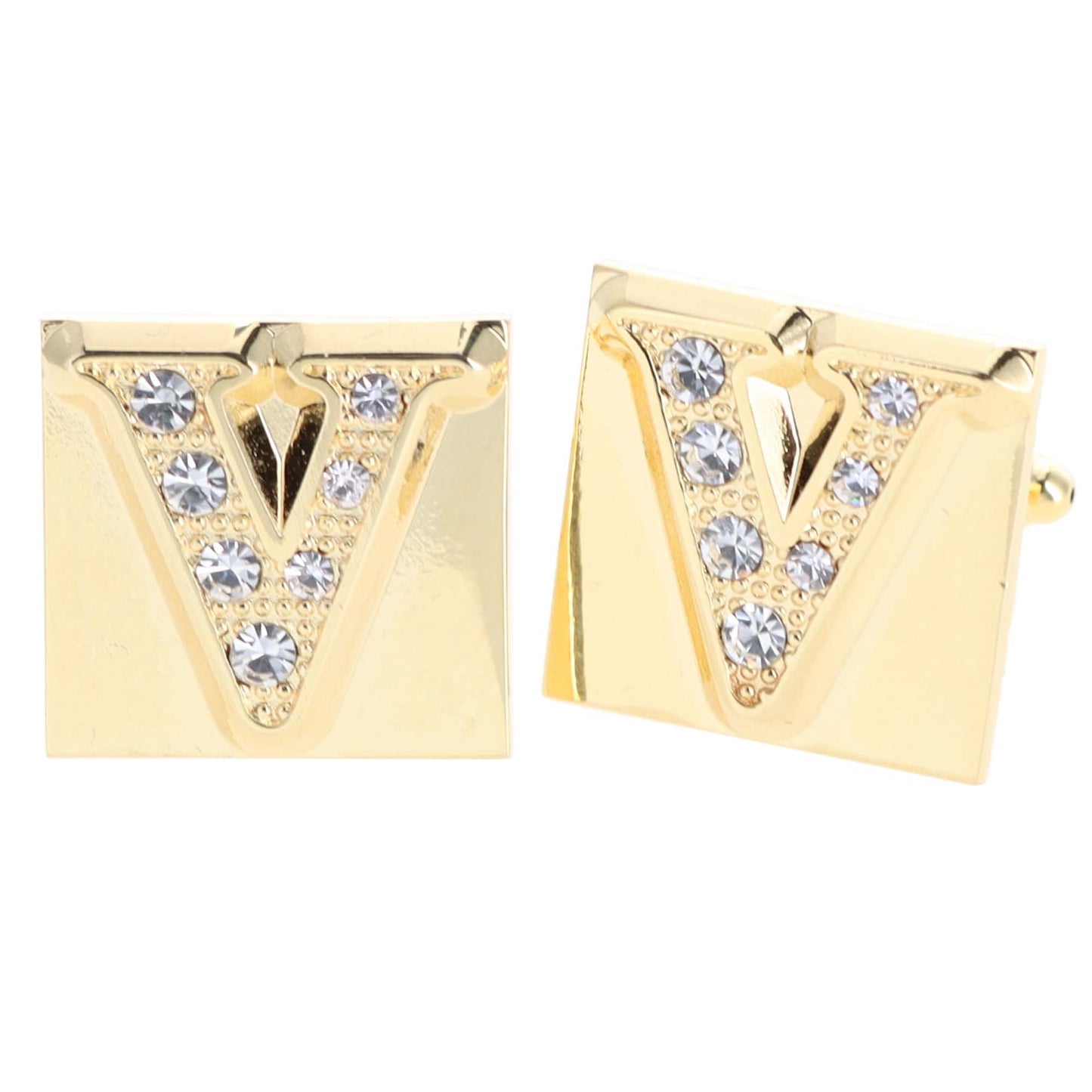 Vittorio Vico Rhinestone Initial Cufflinks: A to Z