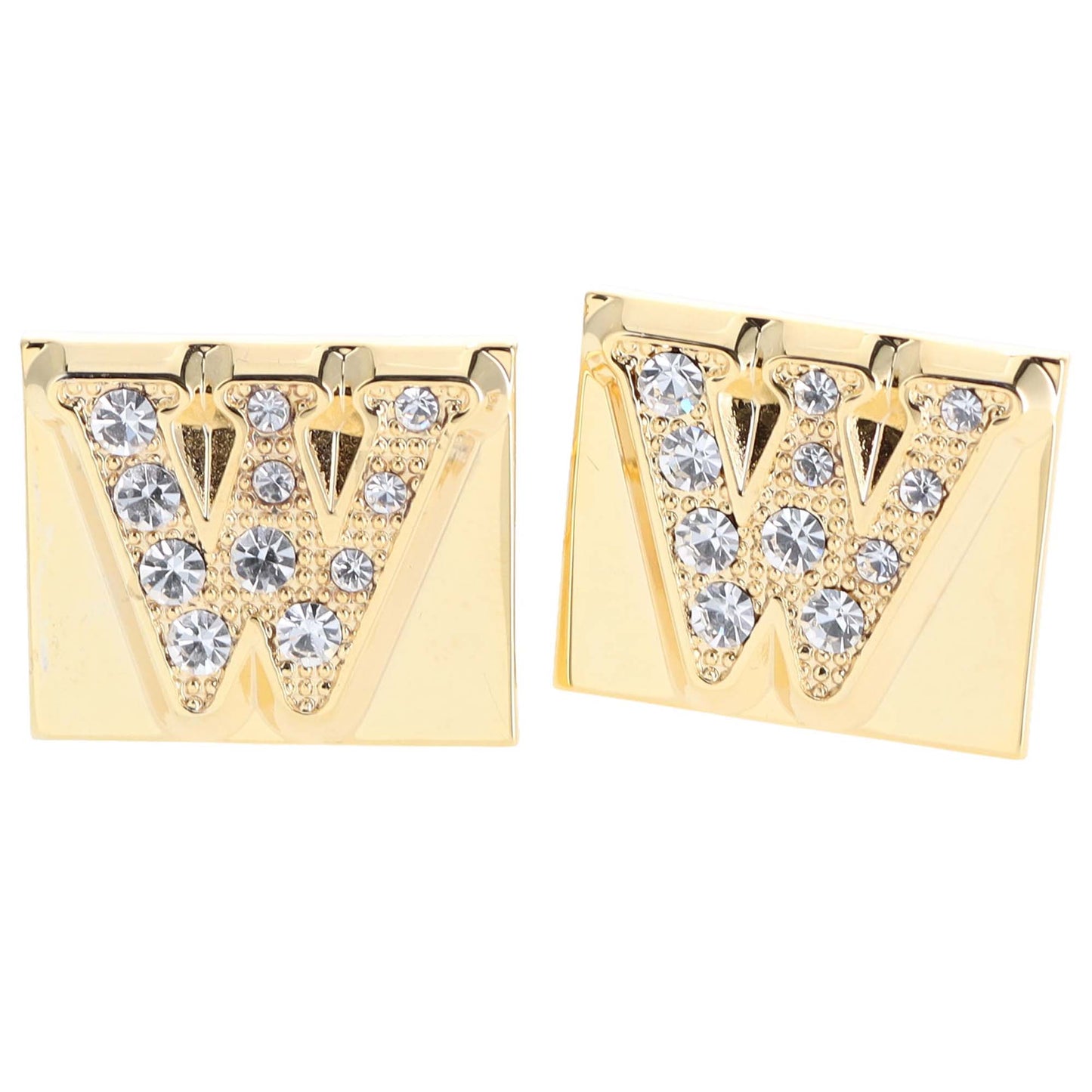 Vittorio Vico Rhinestone Initial Cufflinks: A to Z