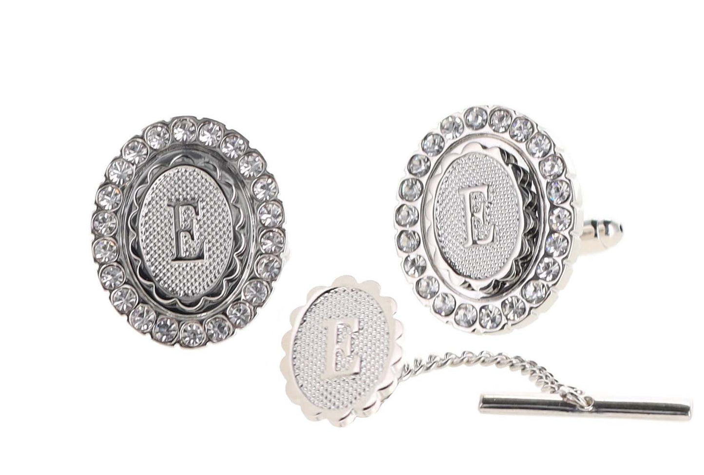 Vittorio Vico Bling Initial Cufflinks & Tie Tack Set: A to Z