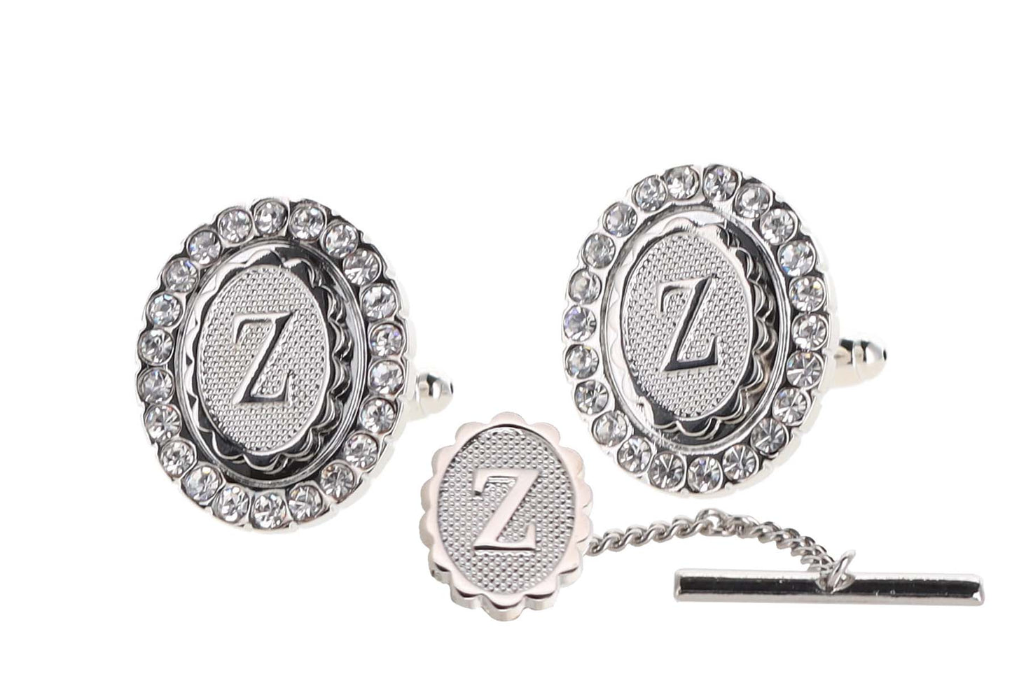 Vittorio Vico Bling Initial Cufflinks & Tie Tack Set: A to Z