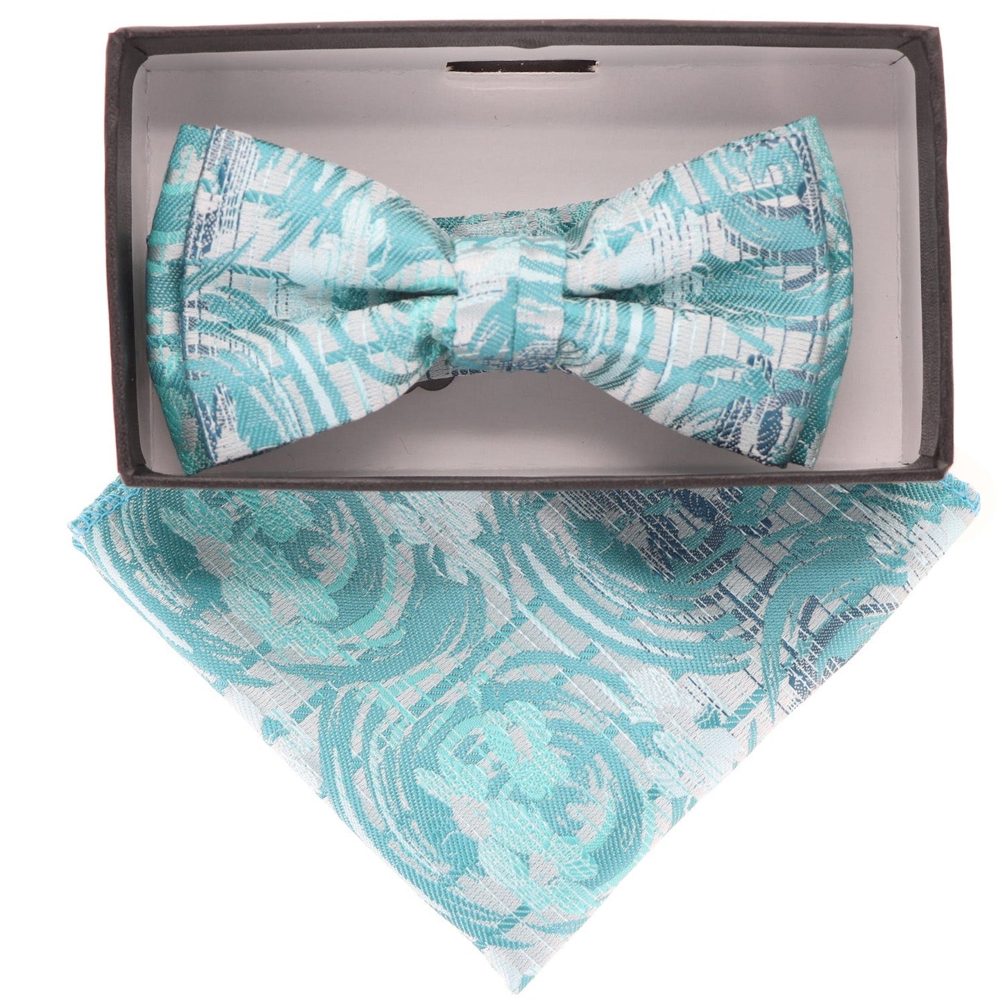 Vittorio Farina Boy's Designer Floral Print Print Bow Tie & Pocket Square