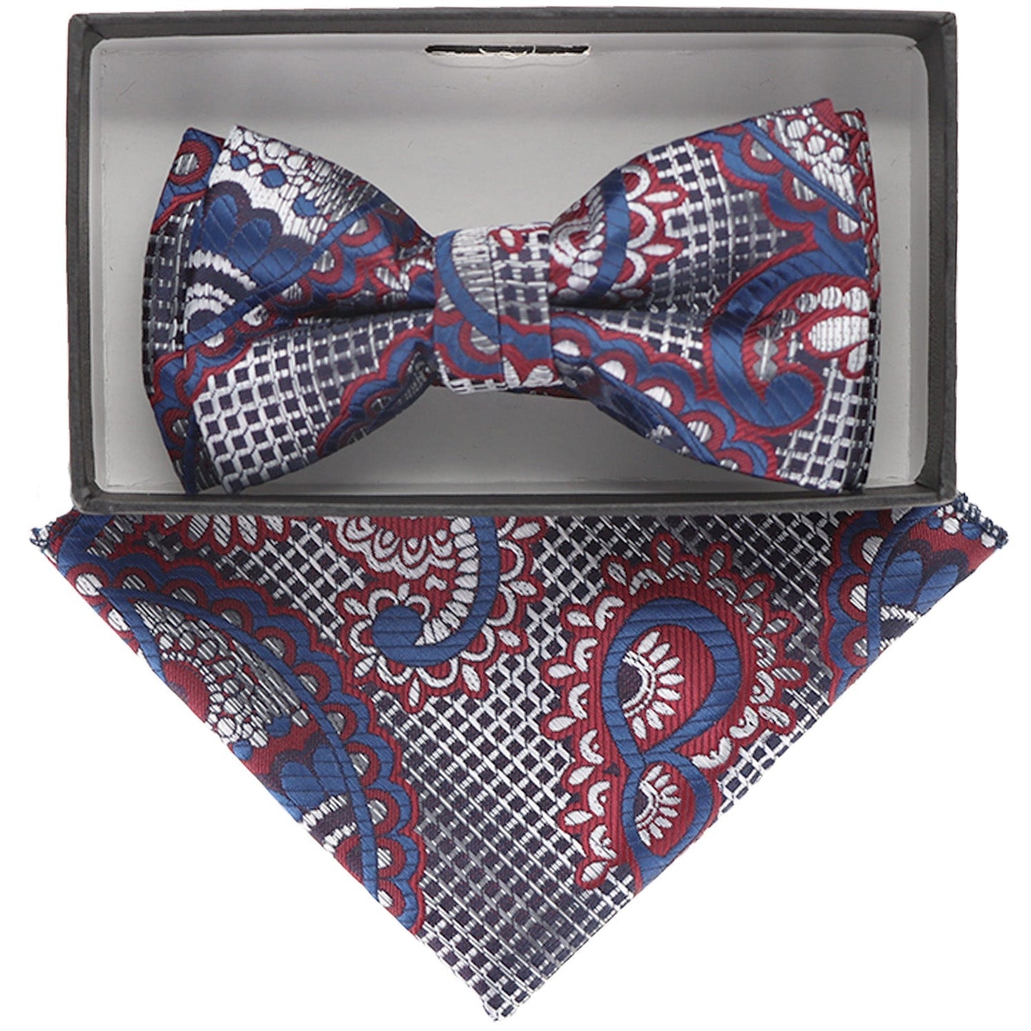 Vittorio Farina Boy's Designer Floral Print Print Bow Tie & Pocket Square