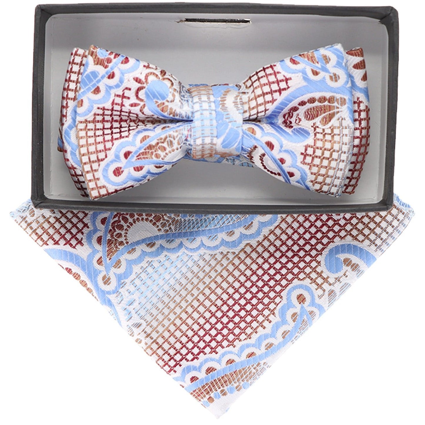 Vittorio Farina Boy's Designer Floral Print Print Bow Tie & Pocket Square